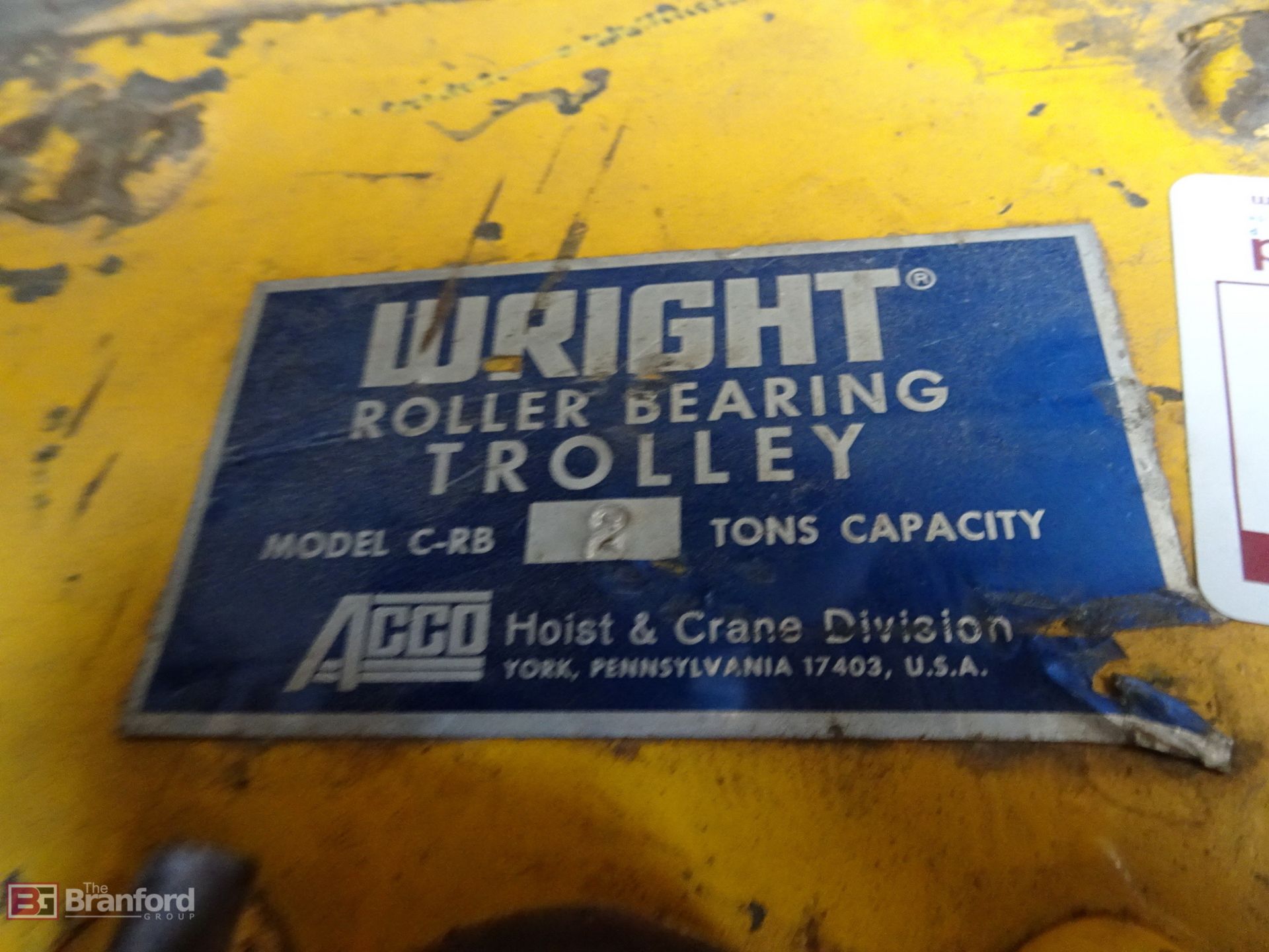 Wright Model C-RB, Roller Bearing Trolley - Image 2 of 2