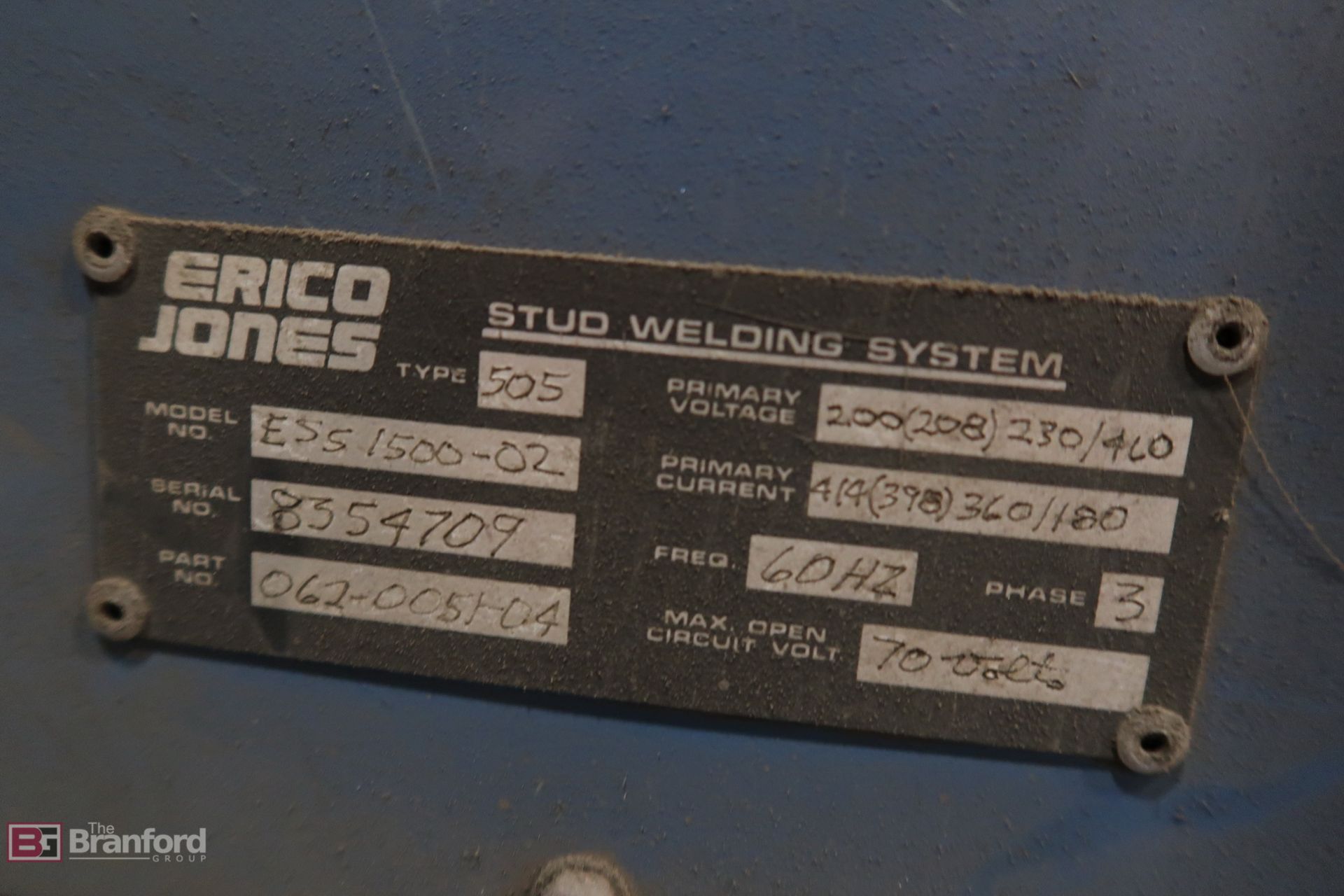 Erico Jones ESS 1500-02 Arc Stud Welder - Image 4 of 4