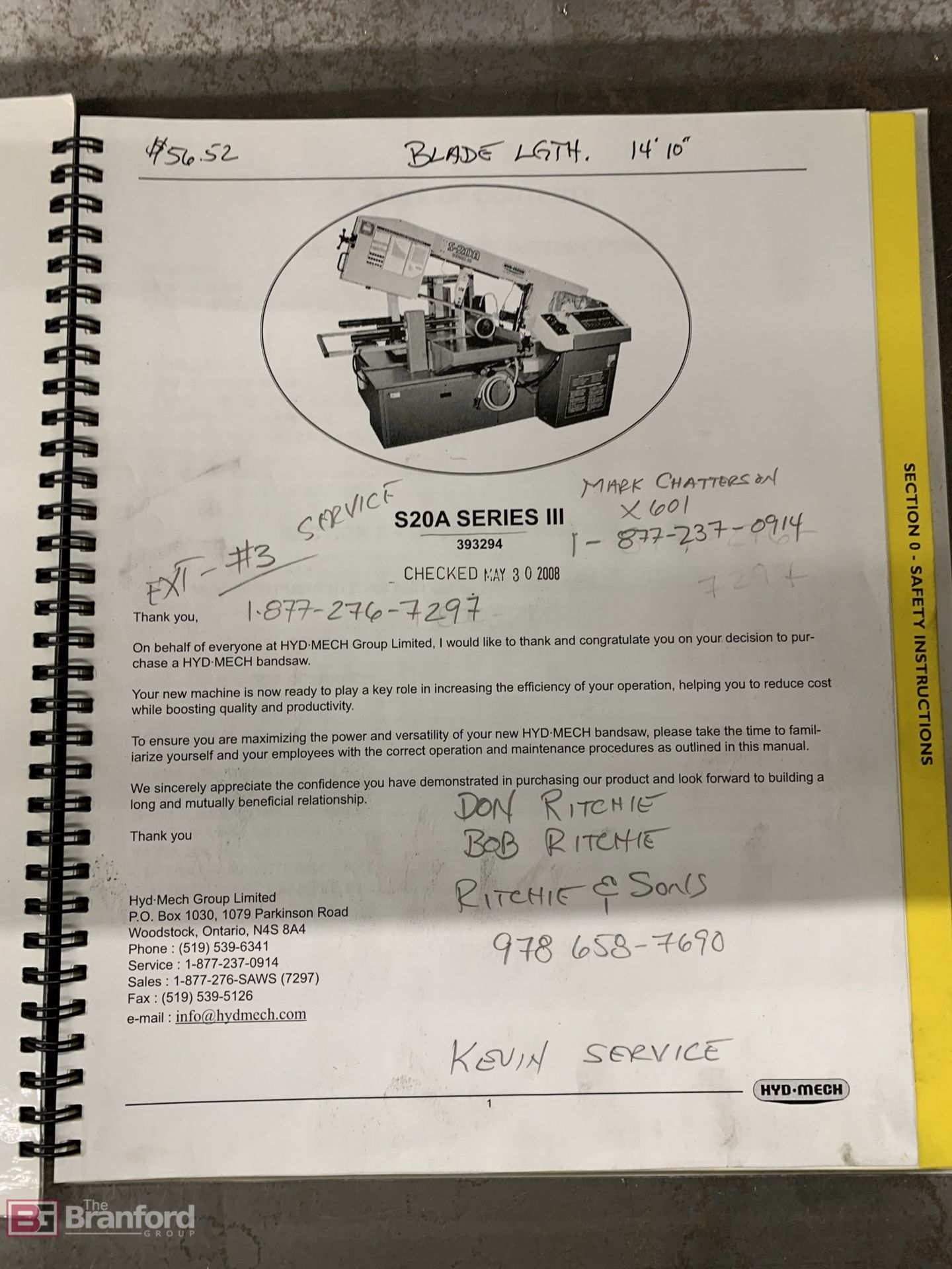 Hyd-Mech Model S-20A Series III Horizontal Band Saw - Image 12 of 12