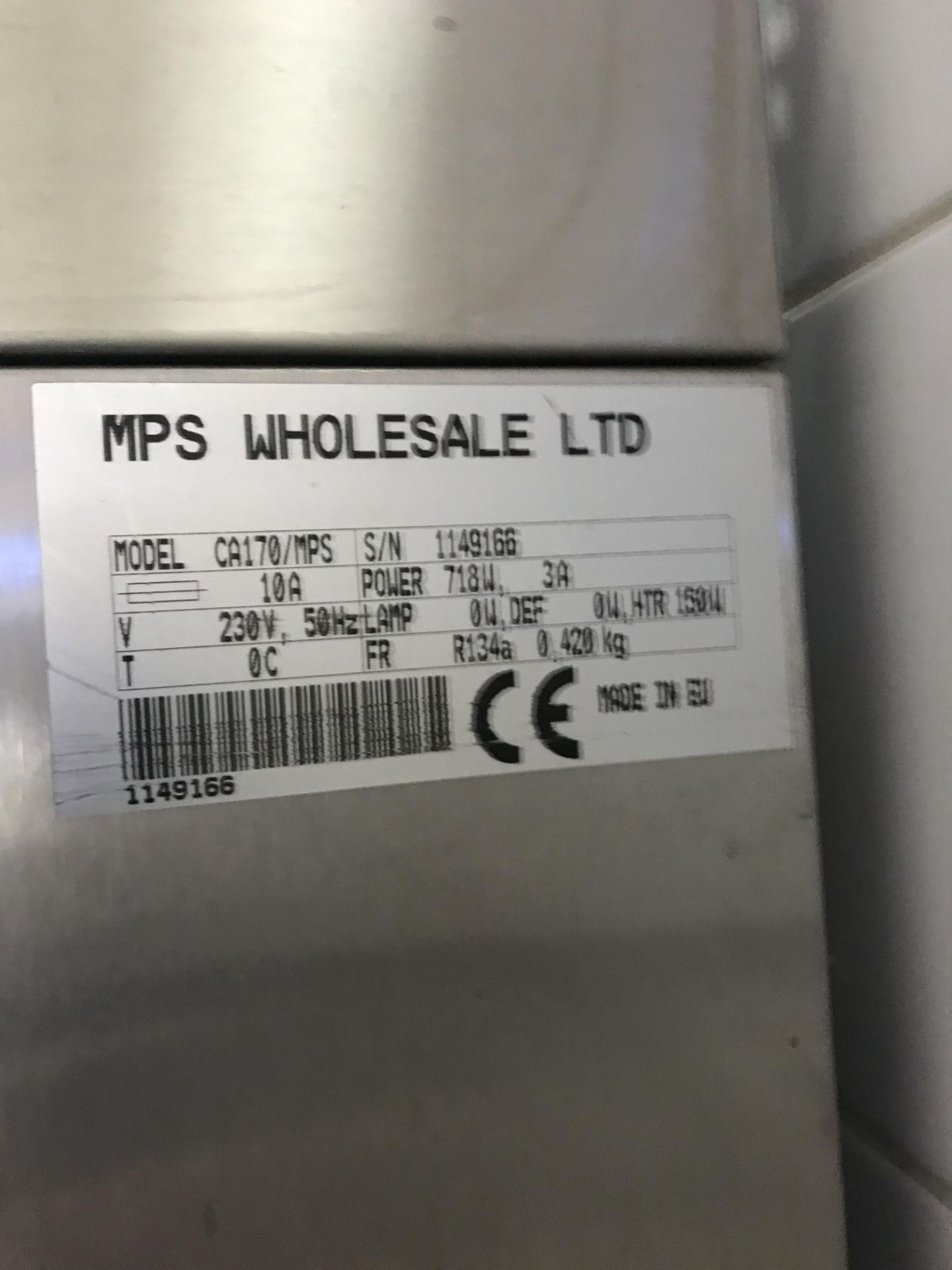 MPS Stainless Steel Upright Chiller with 3 Shelves - Image 5 of 5