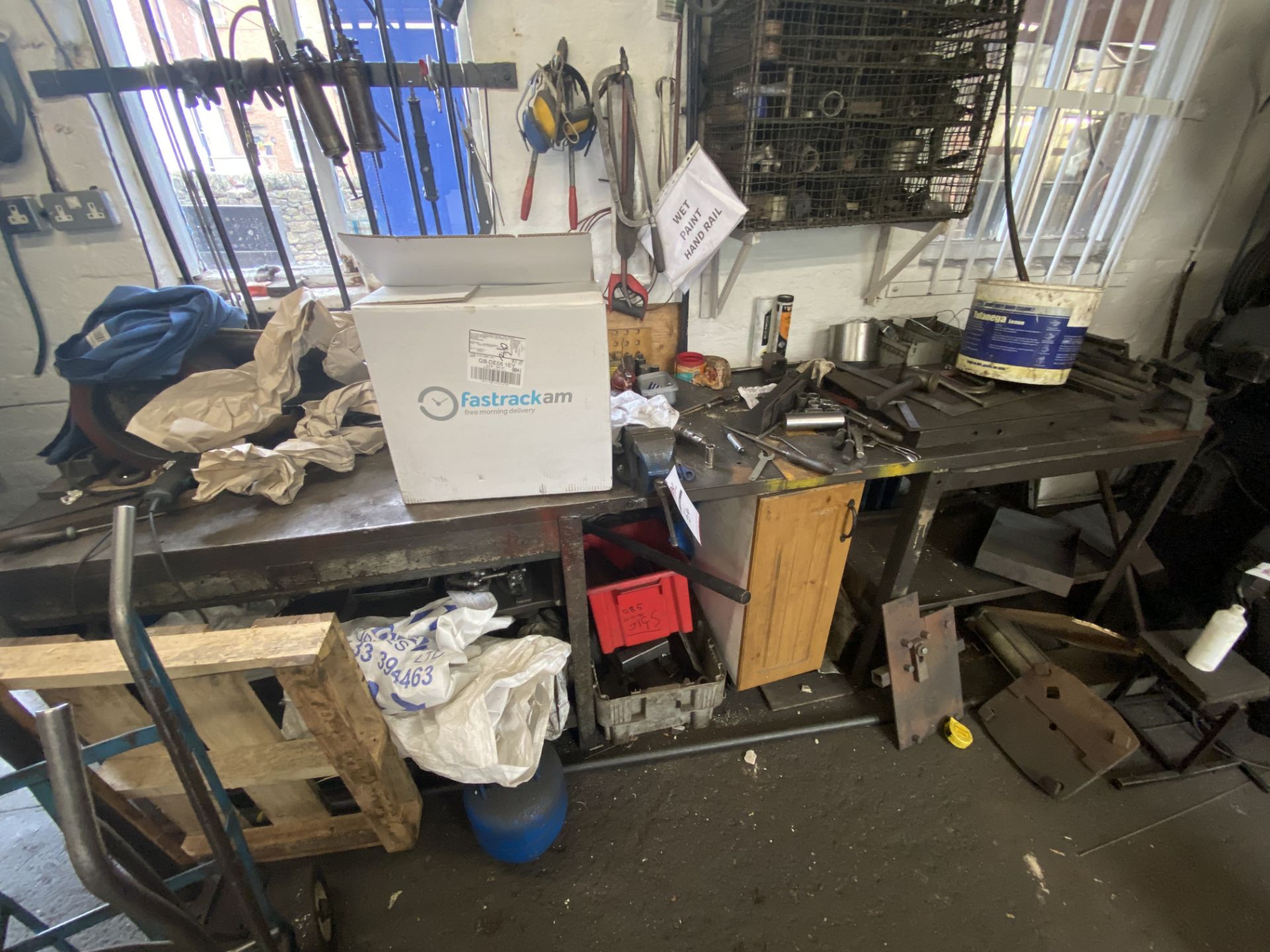 Metal Workbench, Vice and Contents