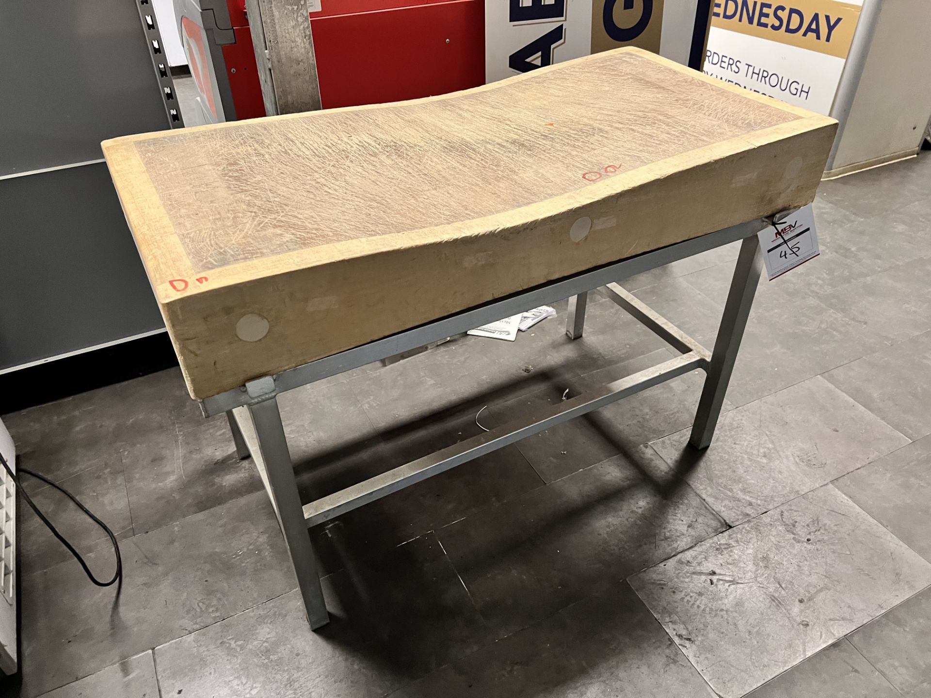 Commercial Butchers Block with Metal Stand (W: 1200mm x D: 600mm)