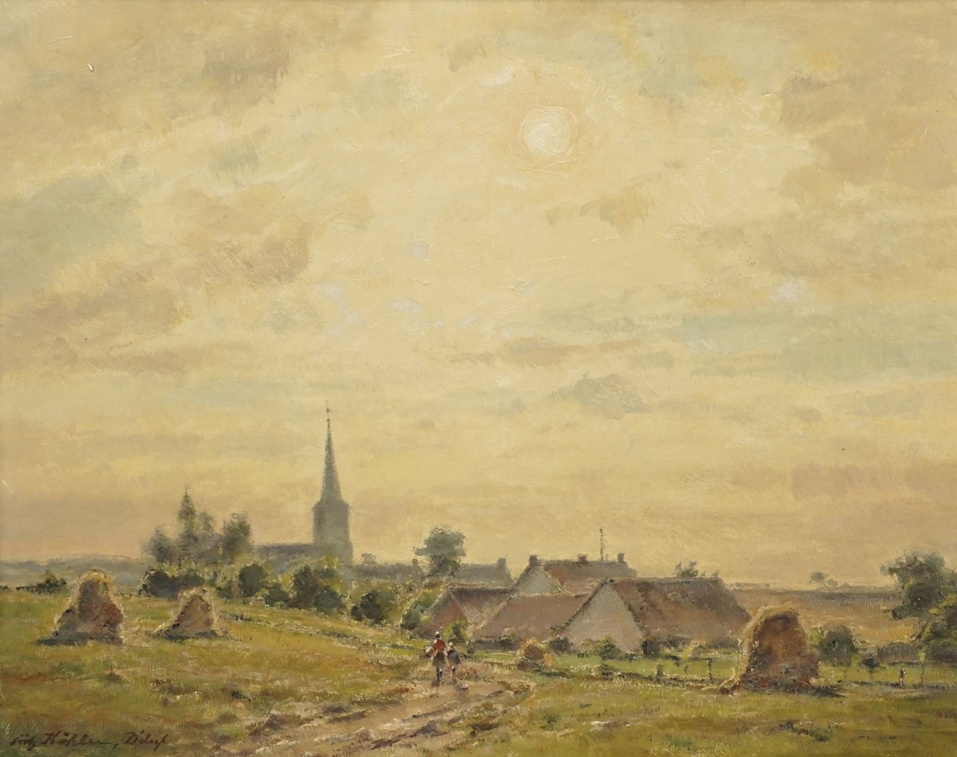 Fritz Köhler, "Dorf in der Spätnachmittagssonne"