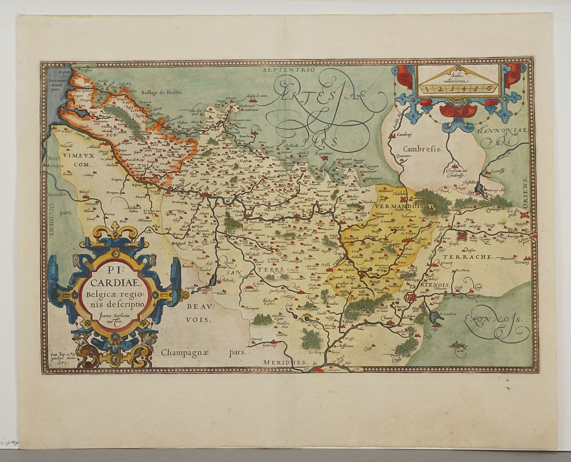 According to Johann Surhon, "Picardiae, Belgicae regionis descriptio" (Map of Picardy) - Image 3 of 4