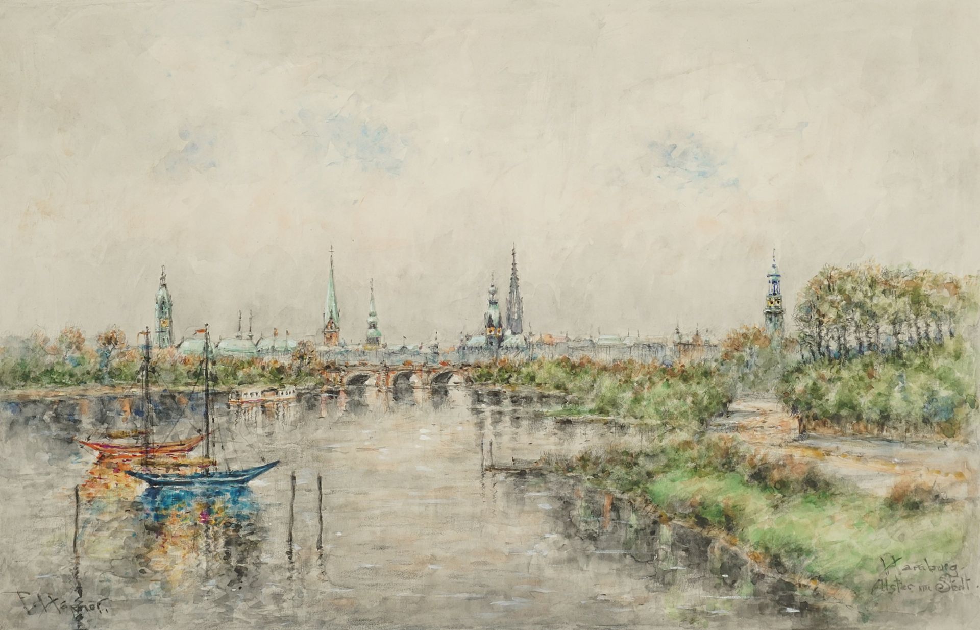 Ferdinand Höpner, "Hamburg. Alster und Stadt"