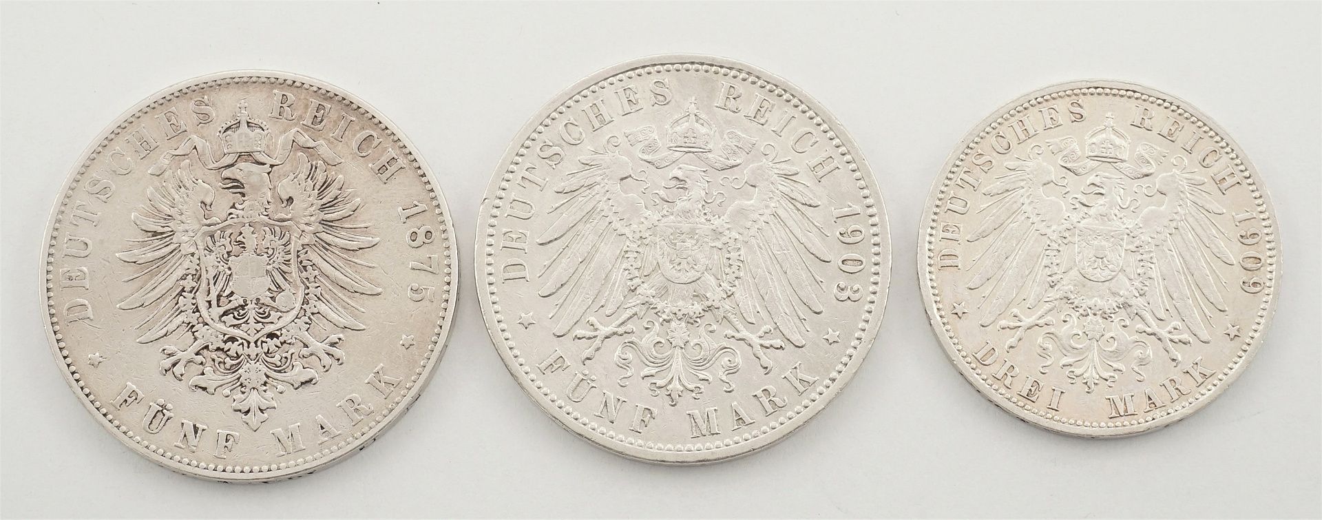 Drei Münzen Deutsches Reich, Großherzogtum Baden - Bild 2 aus 2