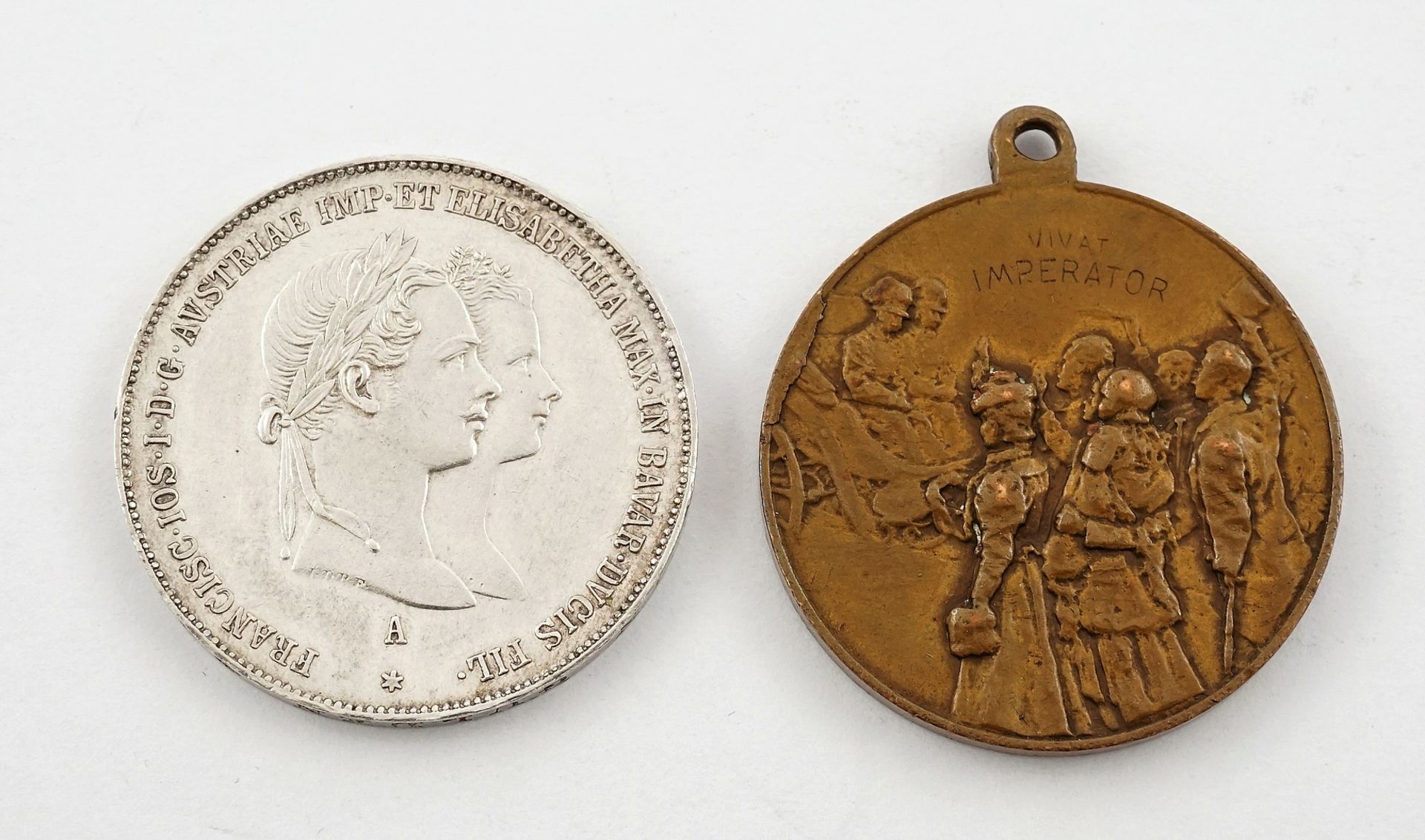 Ein Gulden, 1854, Hochzeit von Franz Joseph I. und Jubiläums-Erinnerungsmedaille, 1898