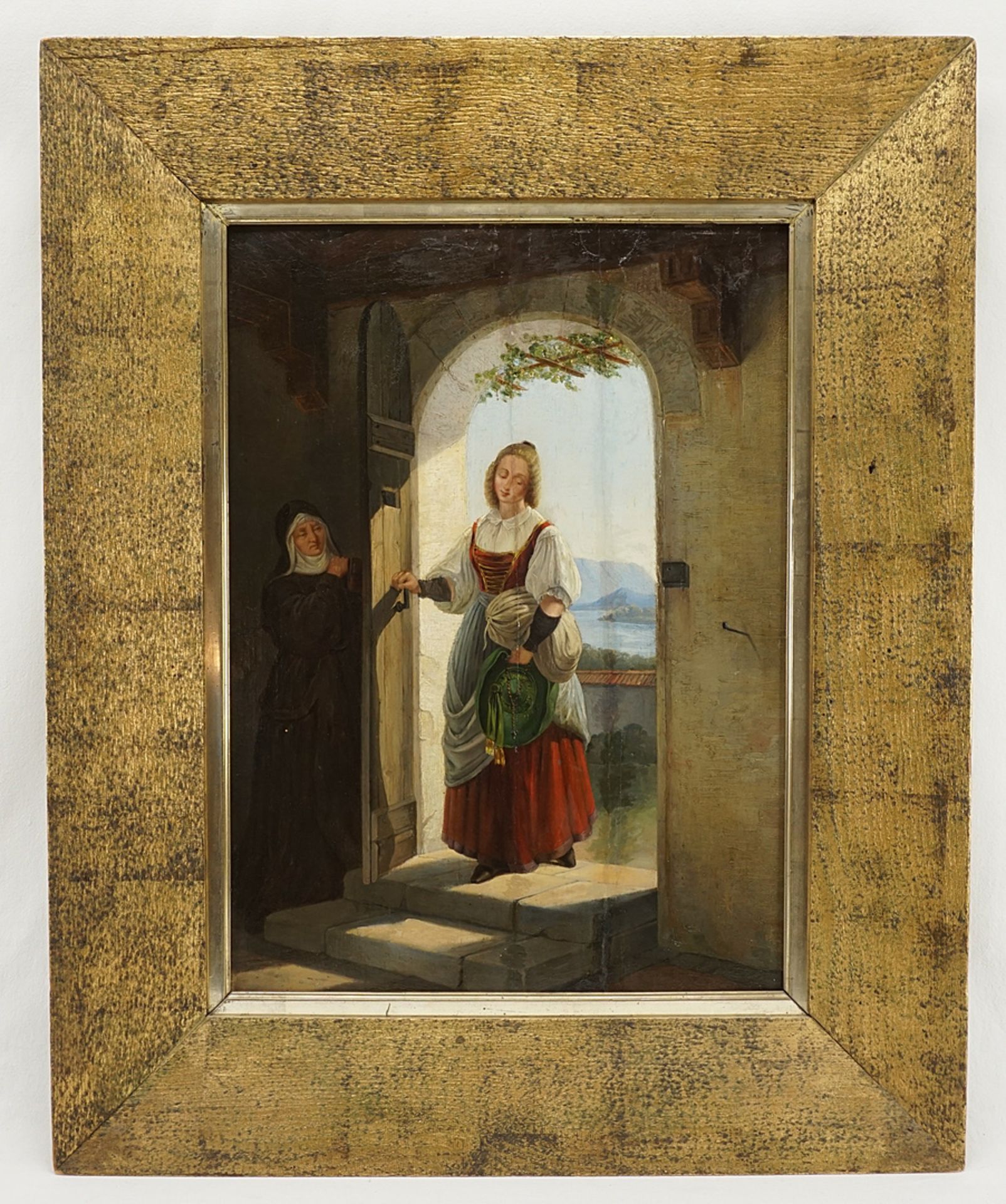 Biedermeiermaler, Umkreis Ferdinand Georg Waldmüller,  "Eintritt ins Kloster" - Bild 2 aus 3