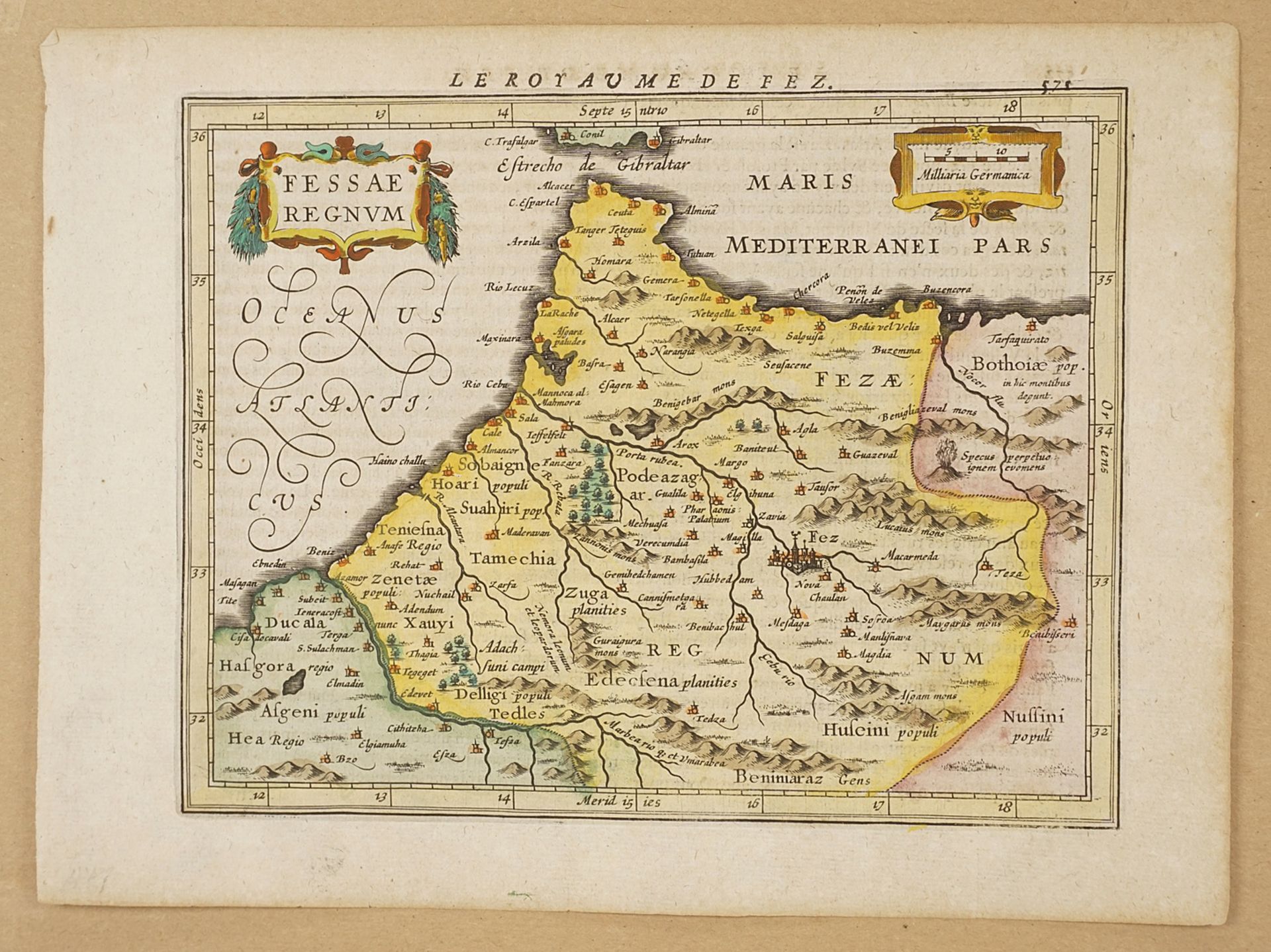 Gerhard Mercator (1512-1594), "Le Royaume de Fez" (Map of Morocco) - Image 3 of 4