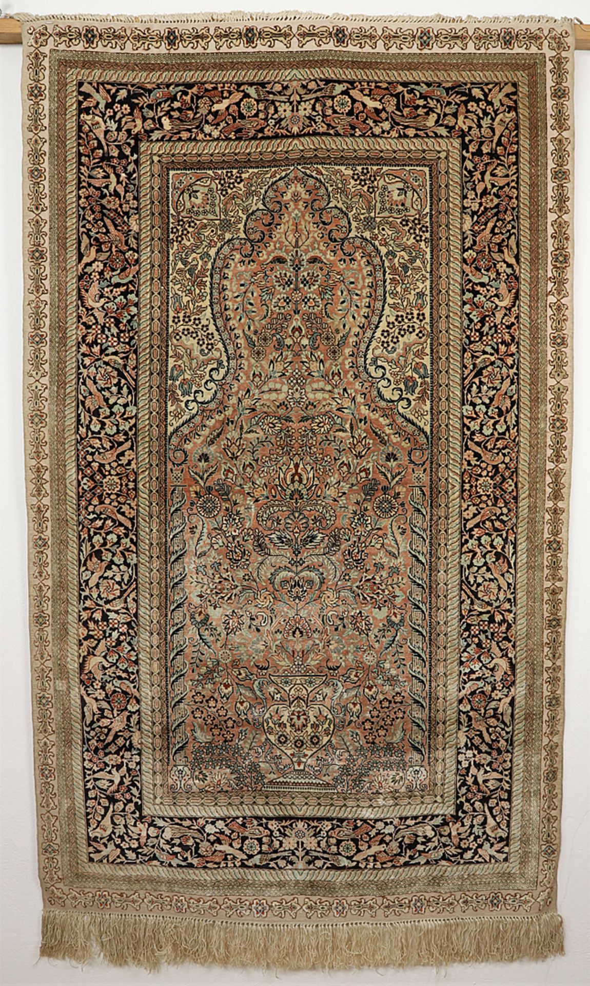 Fine silk Hereke / prayer rug