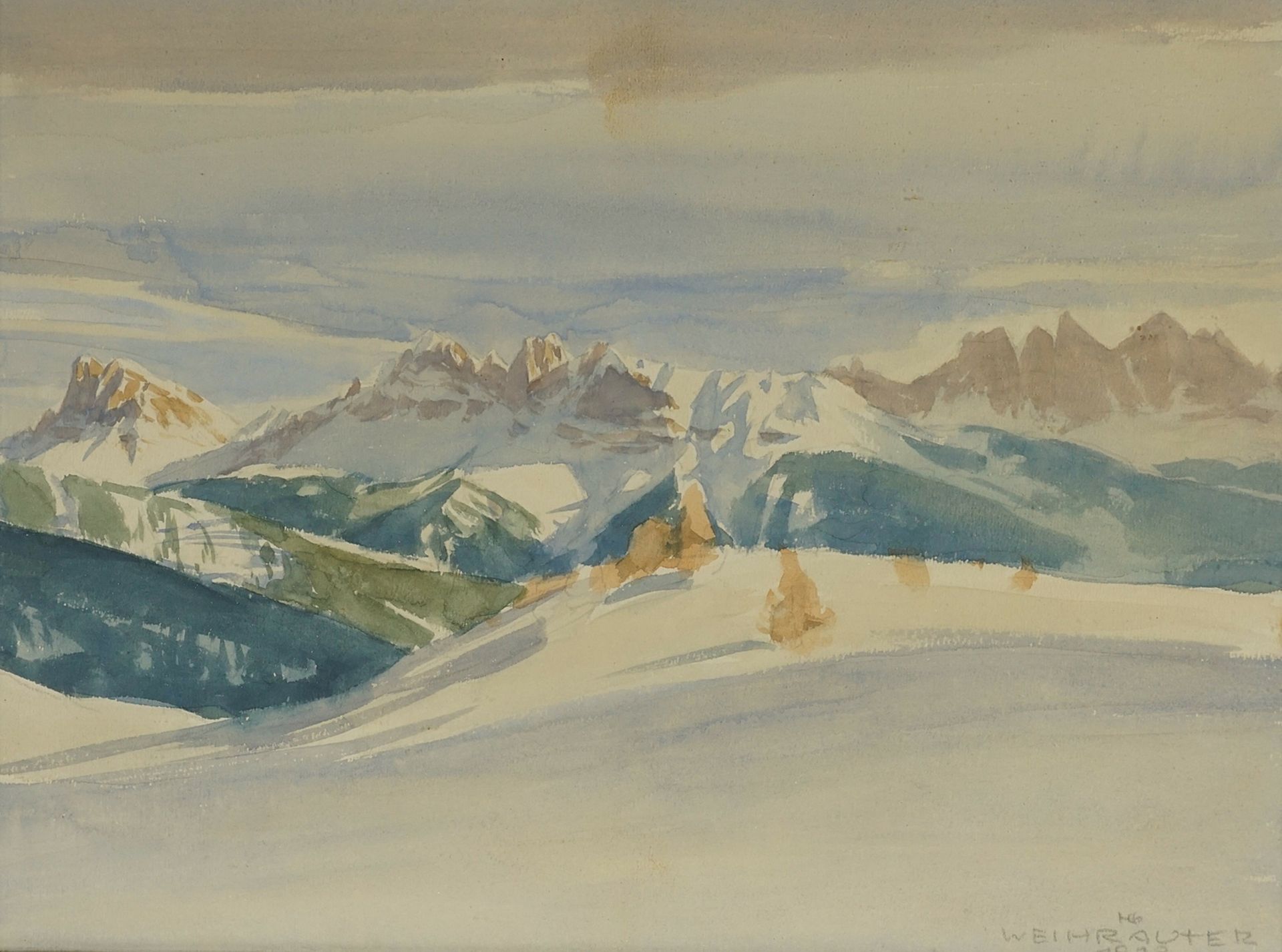 Herbert Weihrauter, Schneebedeckte Berge