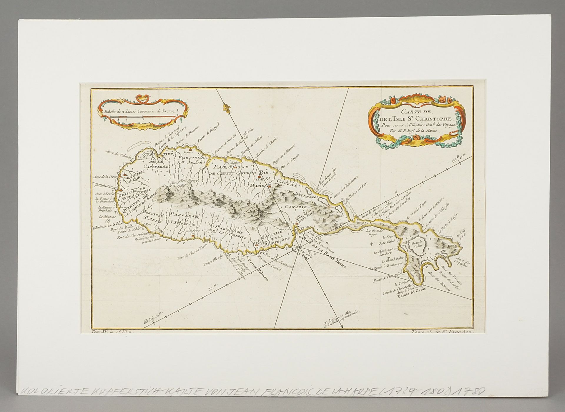 Jacques-Nicolas Bellin,  "Carte de l'isle St. Christophe" (Karte der Insel St. Christophe) - Bild 2 aus 3