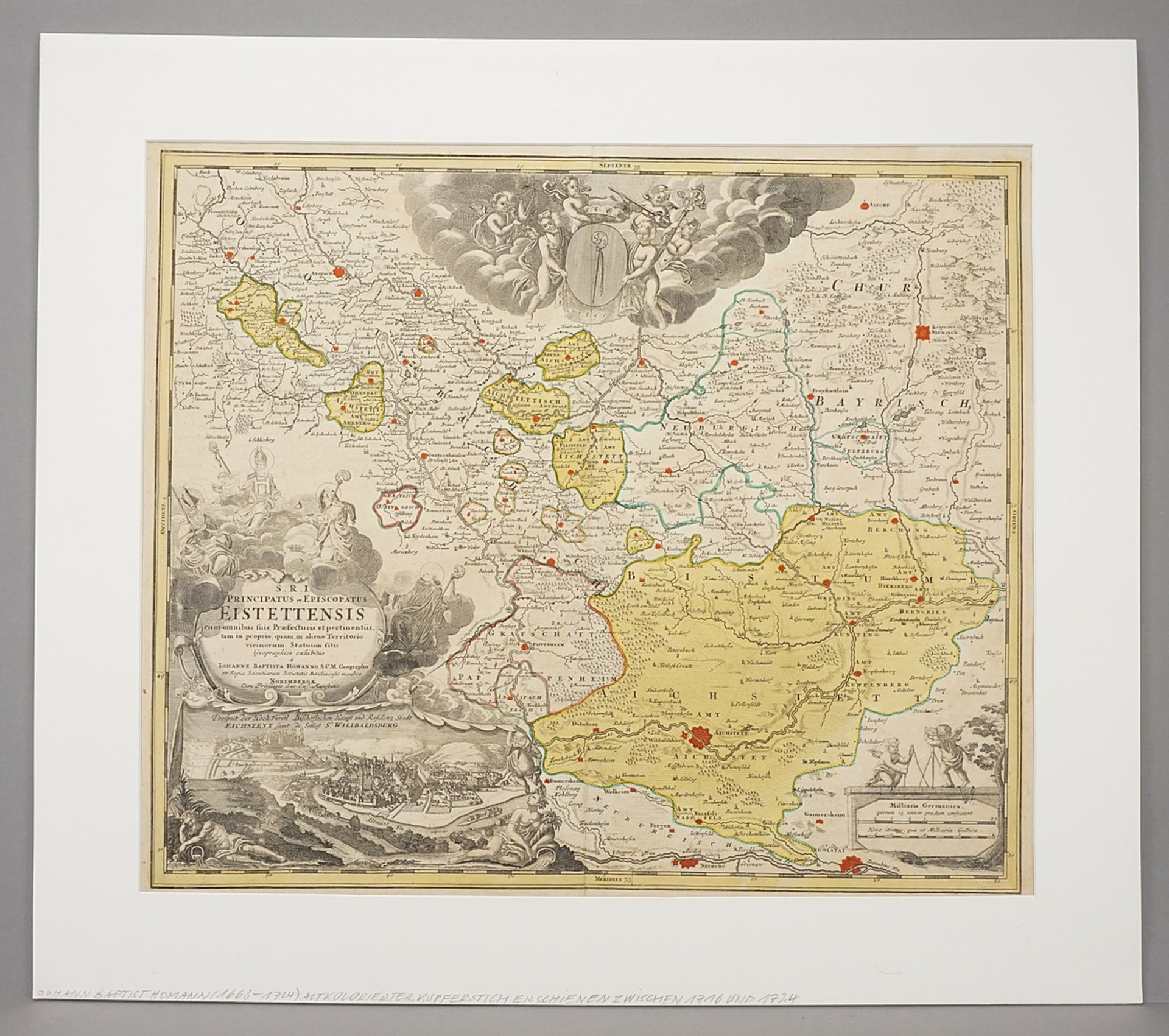 Johann Baptist Homann, "S.R.I. Principatus et Episcopatus Eistettensis" (Karte von Eichstätt) - Bild 2 aus 3