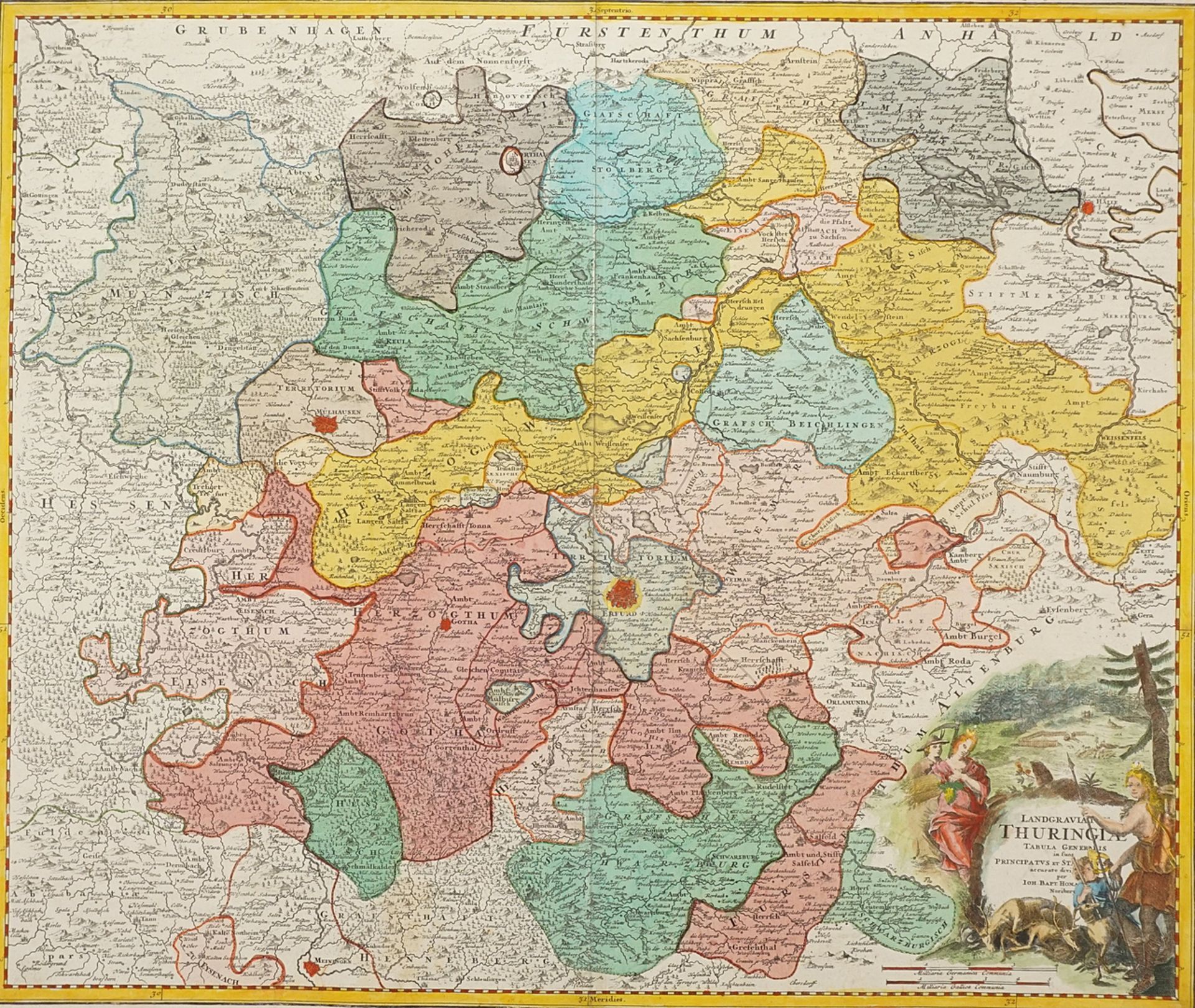 Johann Baptist Homann, "Landgraviatus Thuringiae" (Karte der Landgrafschaft Thüringen)