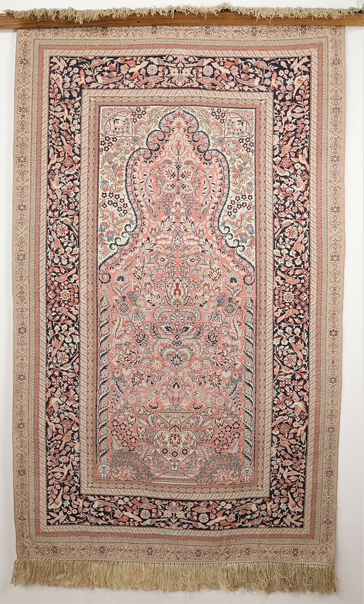 Fine silk Hereke / prayer rug - Image 2 of 3