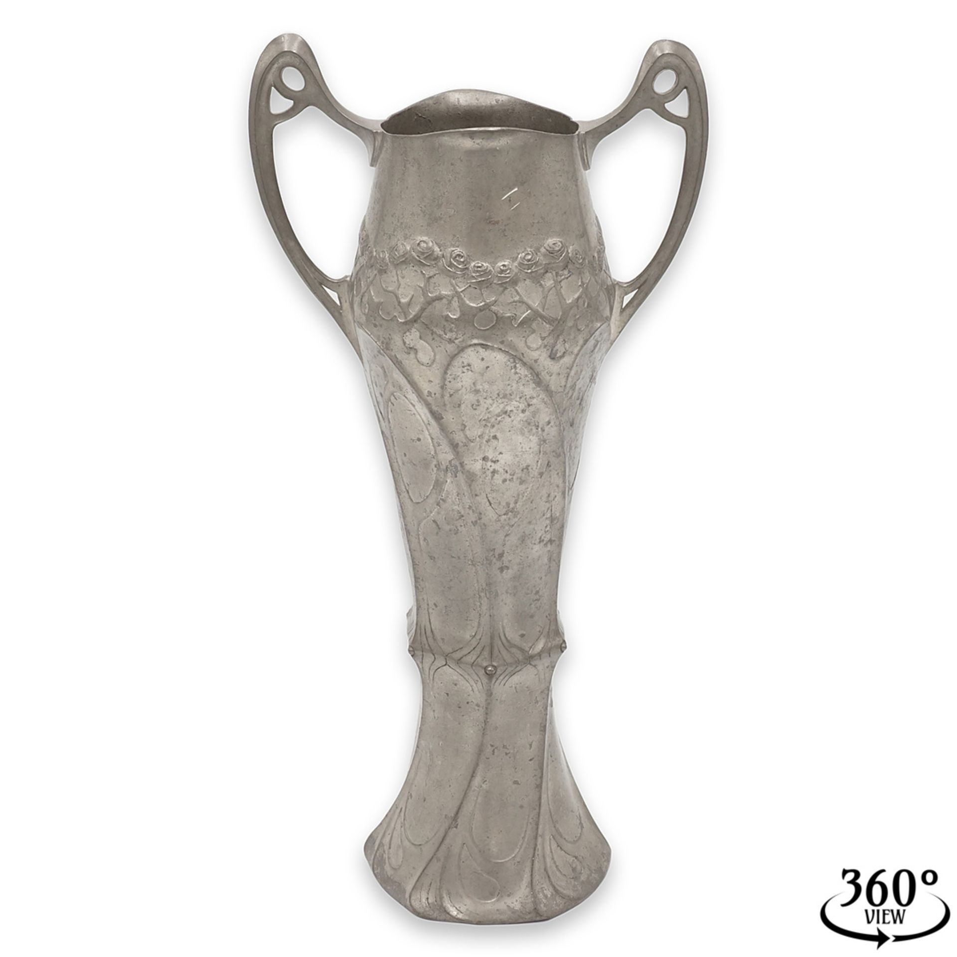 Juventa Prima Metal Doppelhenkelvase, vermutlich 1902-1908