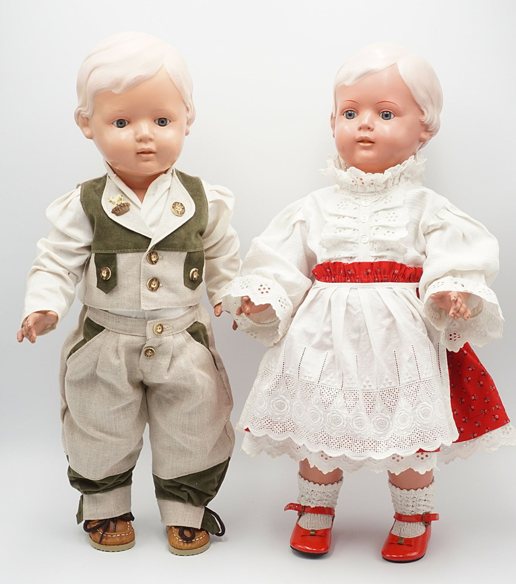 Schildkröt pair of dolls "Hans" and "Christel", 20th century