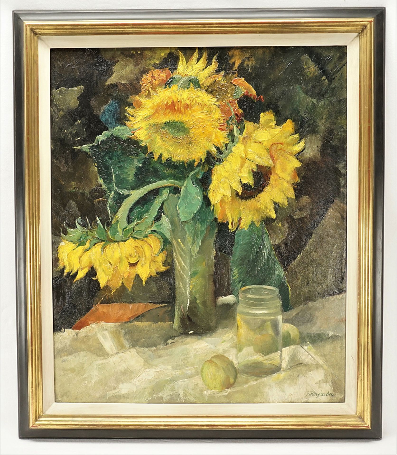 Bernhard Hergarden,  Sonnenblumen in einer Glasvase - Bild 2 aus 4