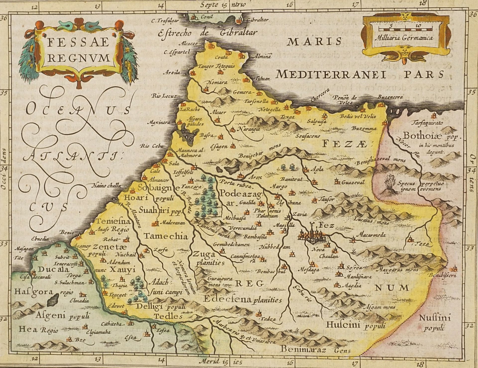 Gerhard Mercator (1512-1594), "Le Royaume de Fez" (Map of Morocco)