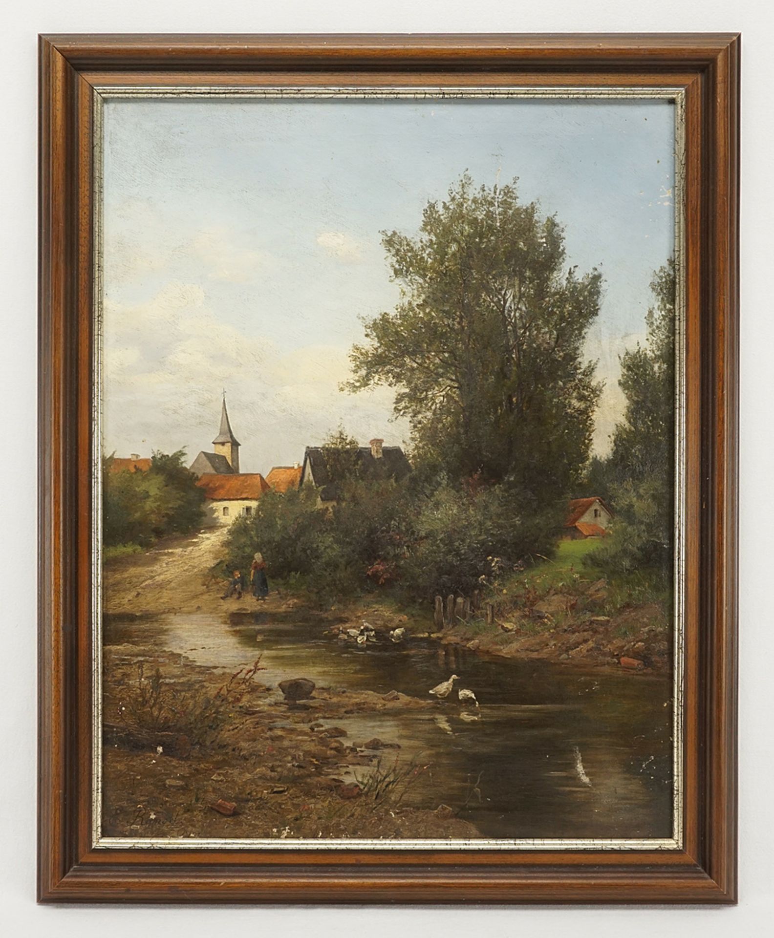E. Randel, "Dorf am Teich" - Bild 2 aus 4