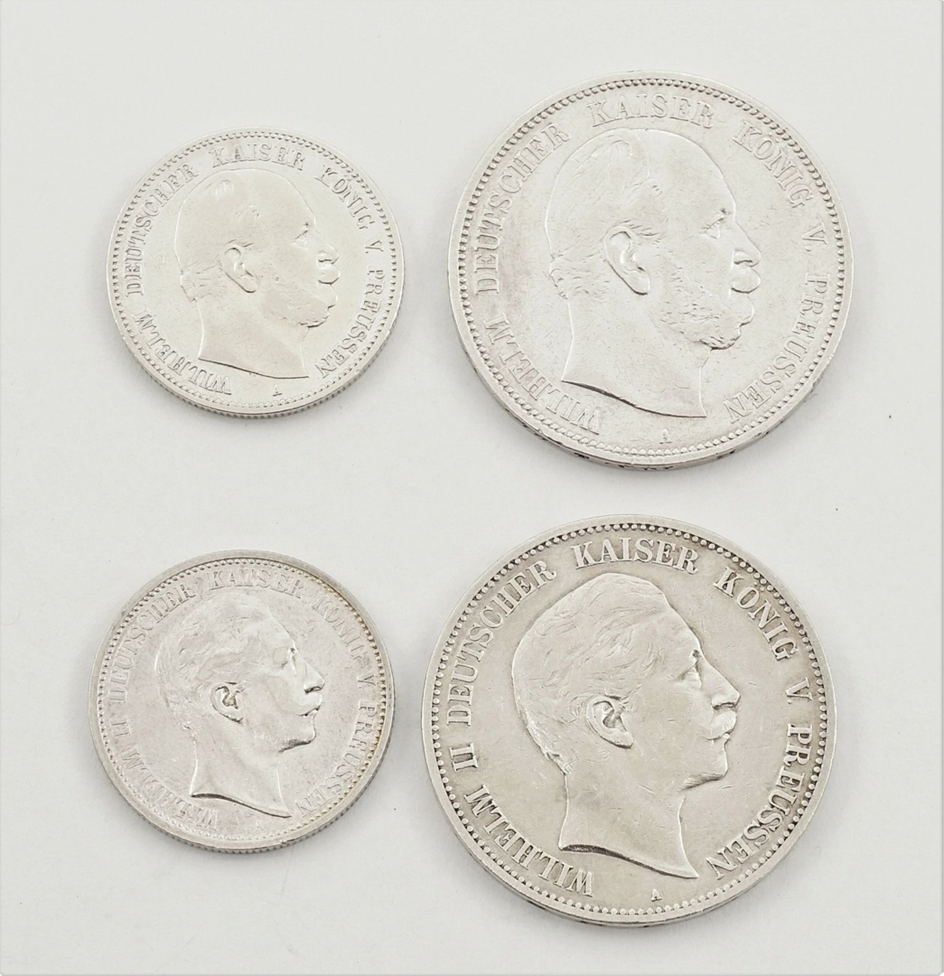 Vier Münzen Deutsches Reich, Preußen