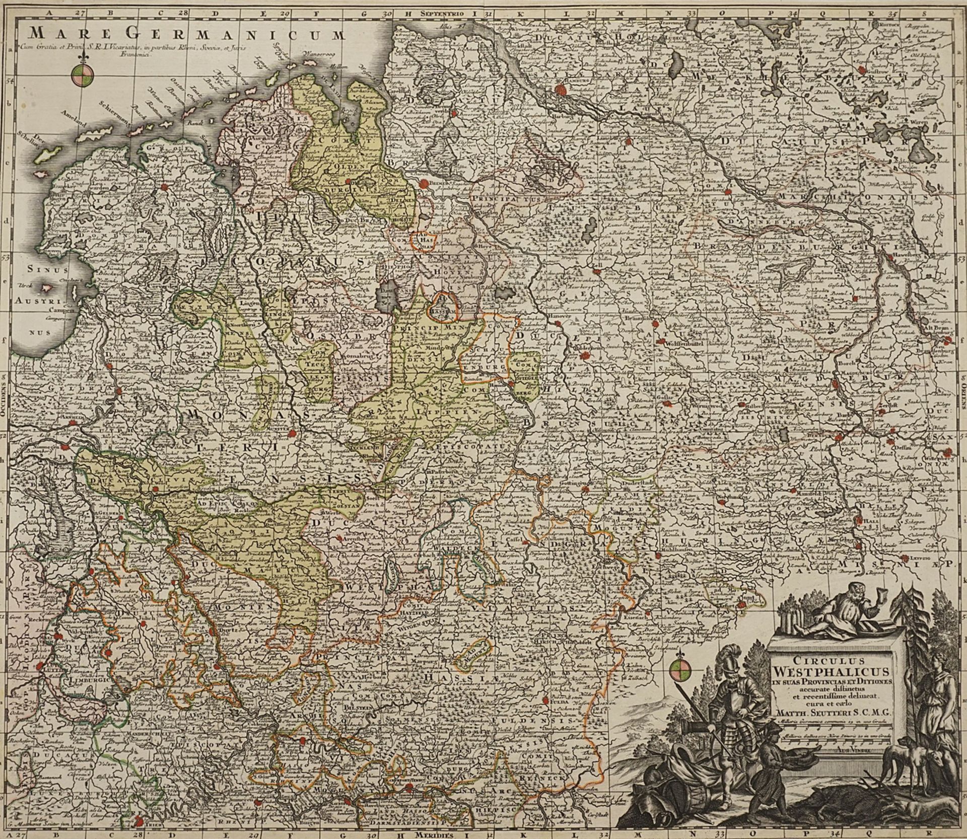 Matthäus Seutter, "Circulus Westphalicus" (Karte vom Kreis Westfalen)