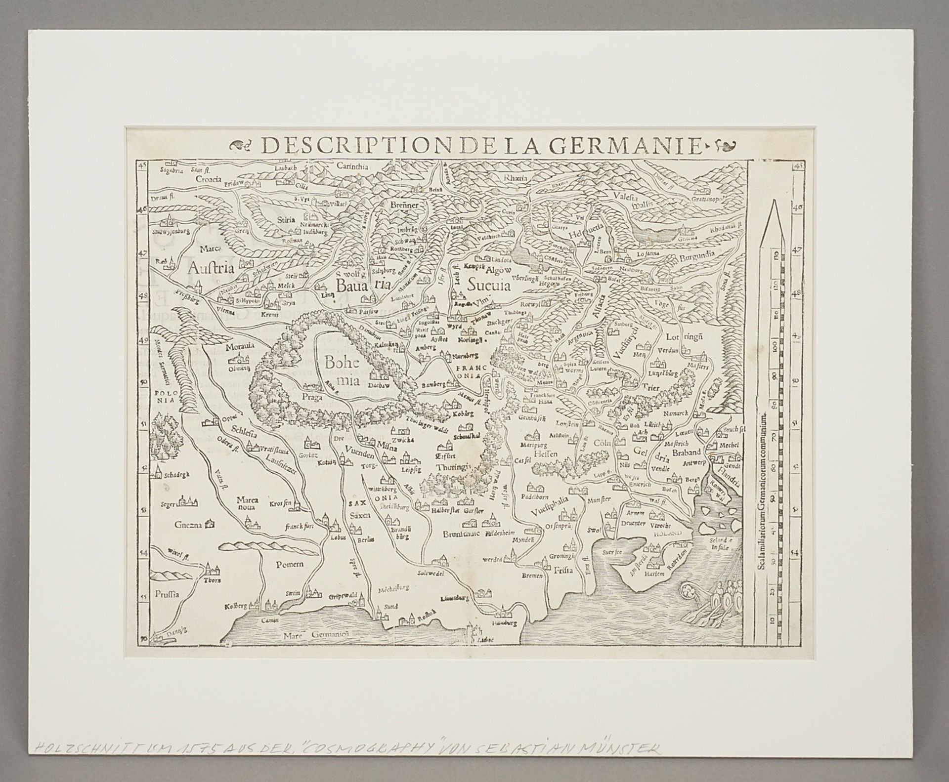Sebastian Münster,  "Description de la Germanie" (Deutschlandkarte) - Bild 2 aus 4