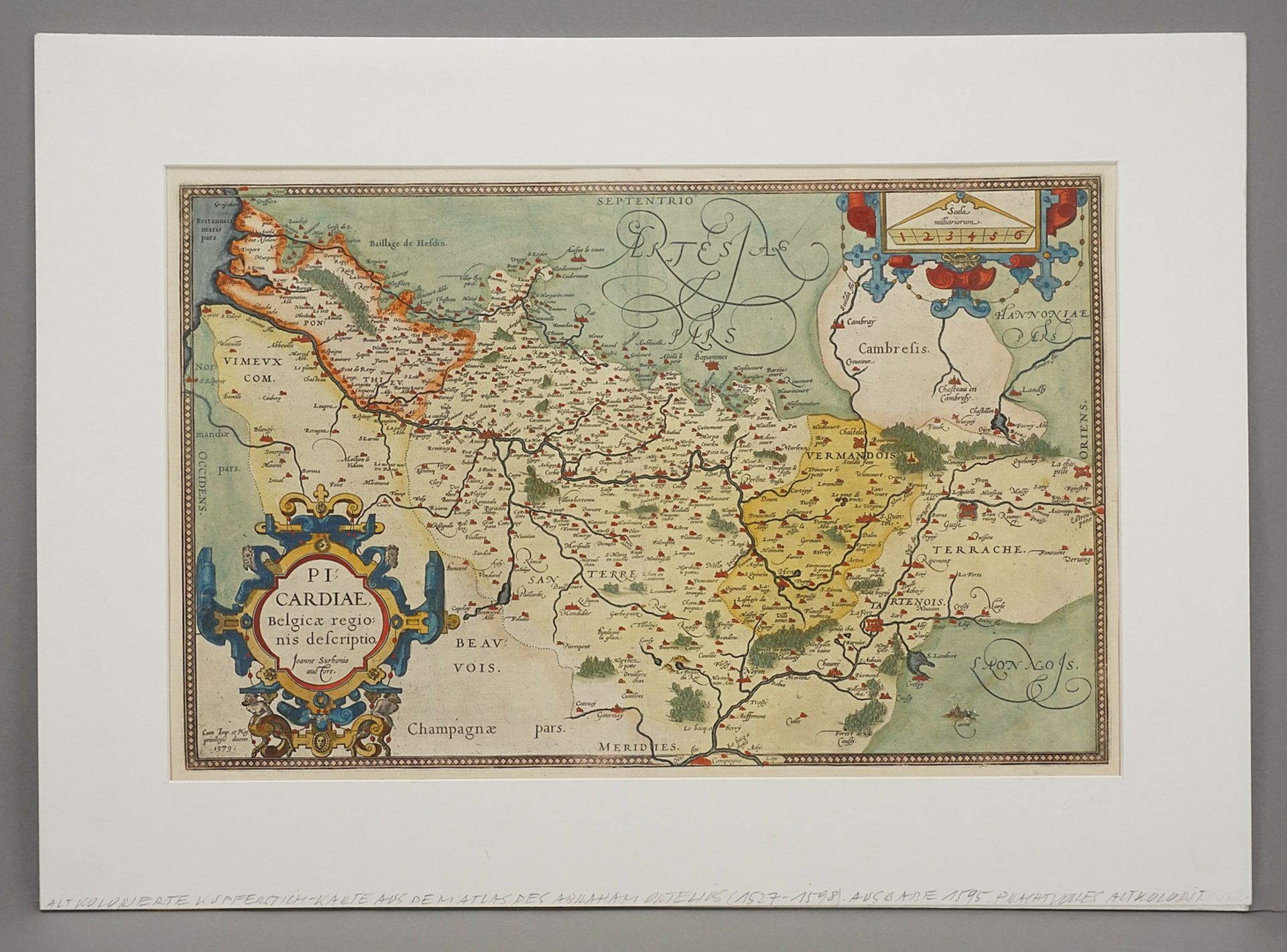 According to Johann Surhon, "Picardiae, Belgicae regionis descriptio" (Map of Picardy) - Image 2 of 4