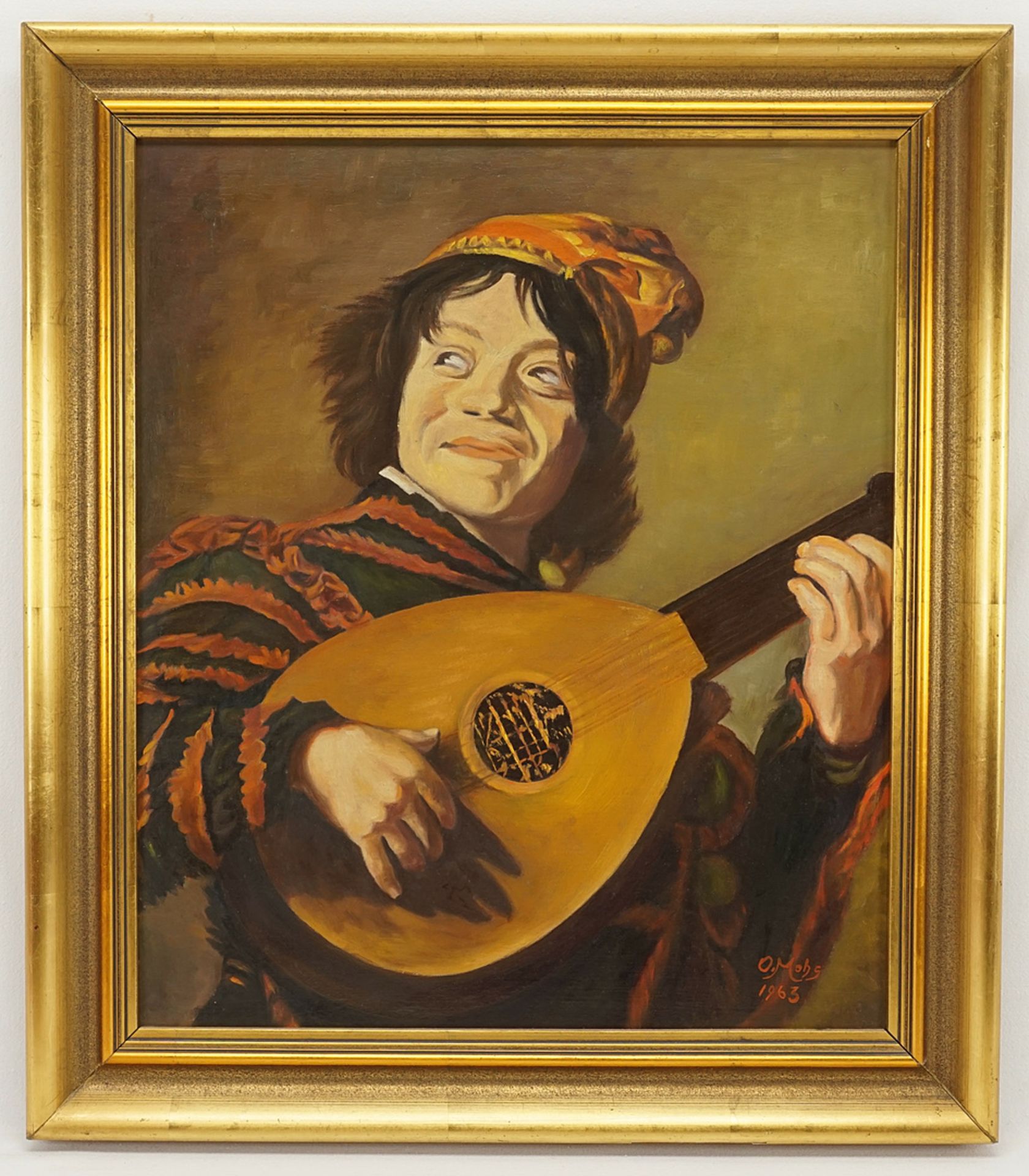 O. Mohs,  "Der Lautenspieler (nach Frans Hals)" - Bild 2 aus 4