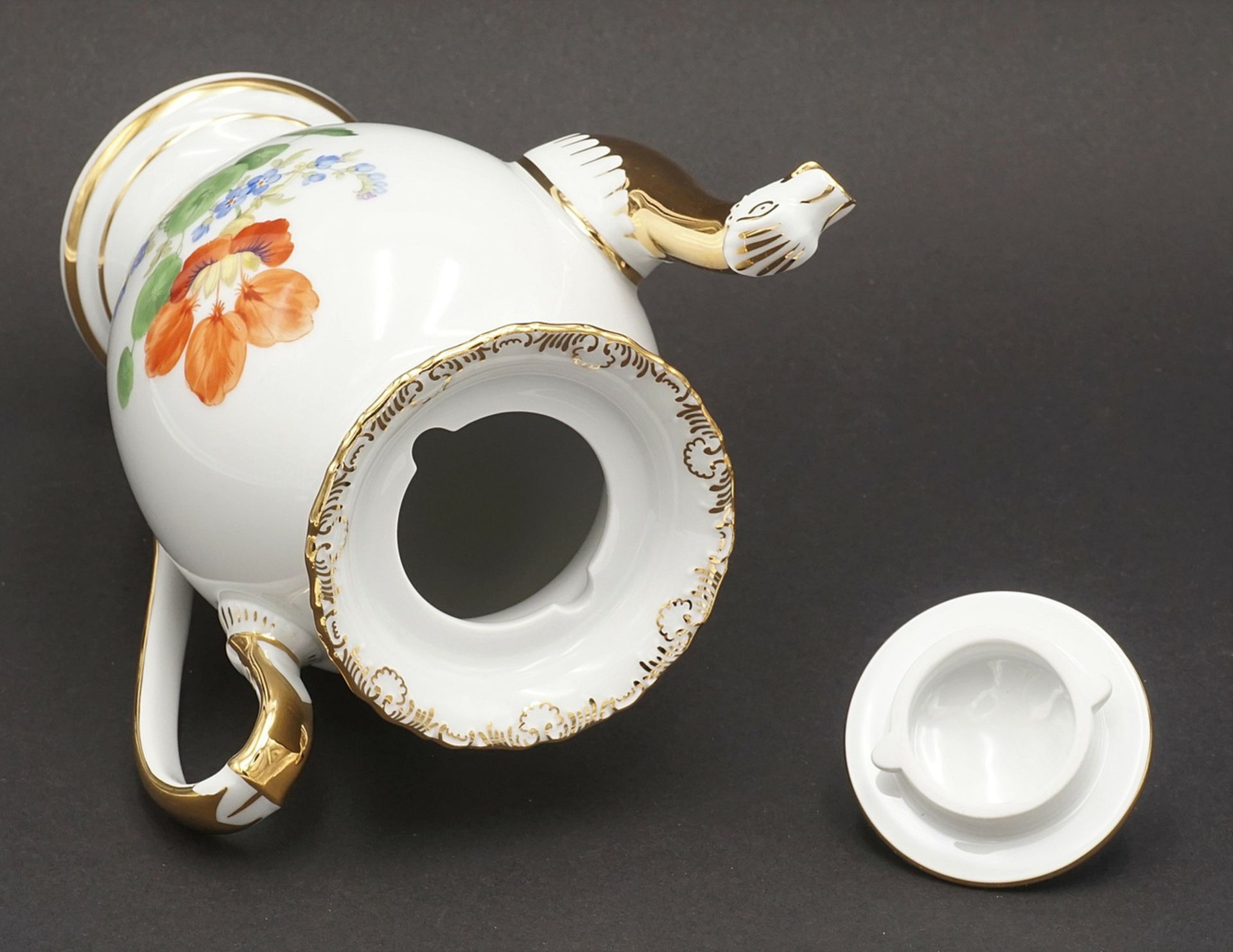 Meissen mocha pot and milk jug - Image 3 of 4