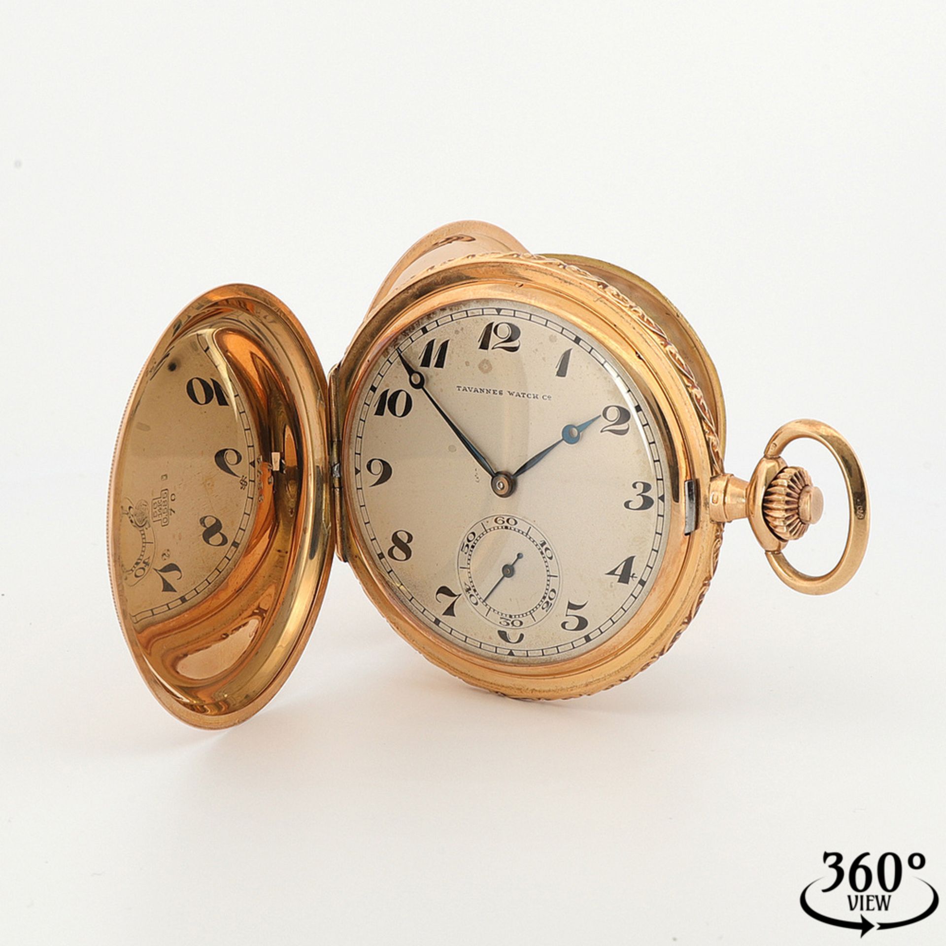 Tavannes Watch Co. gold savonnette / pocket watch, circa 1920