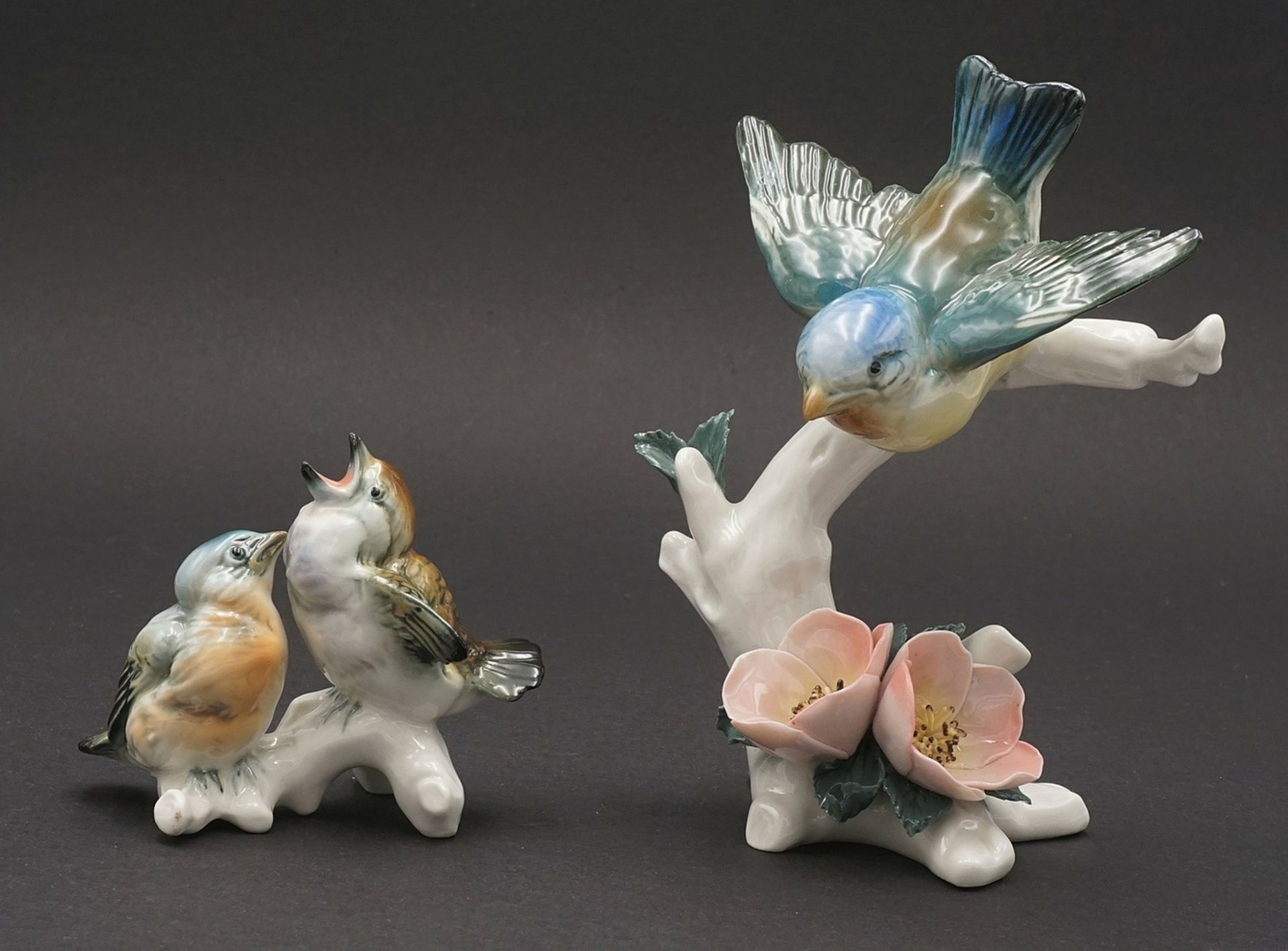 Two porcelain factory Karl Ens Volkstedt bird figures  