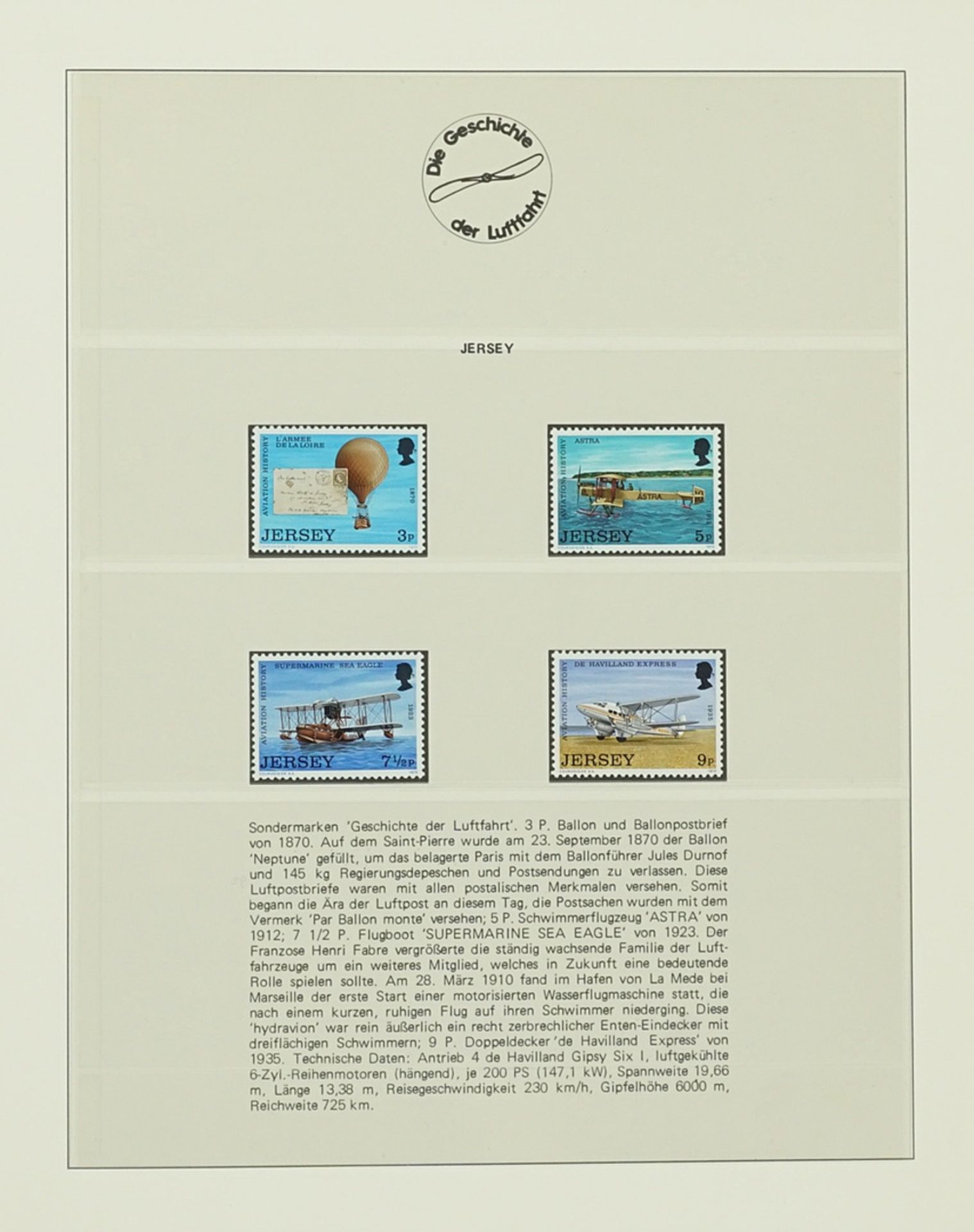 Stamp collection "The History Of Aviation" - Image 2 of 4