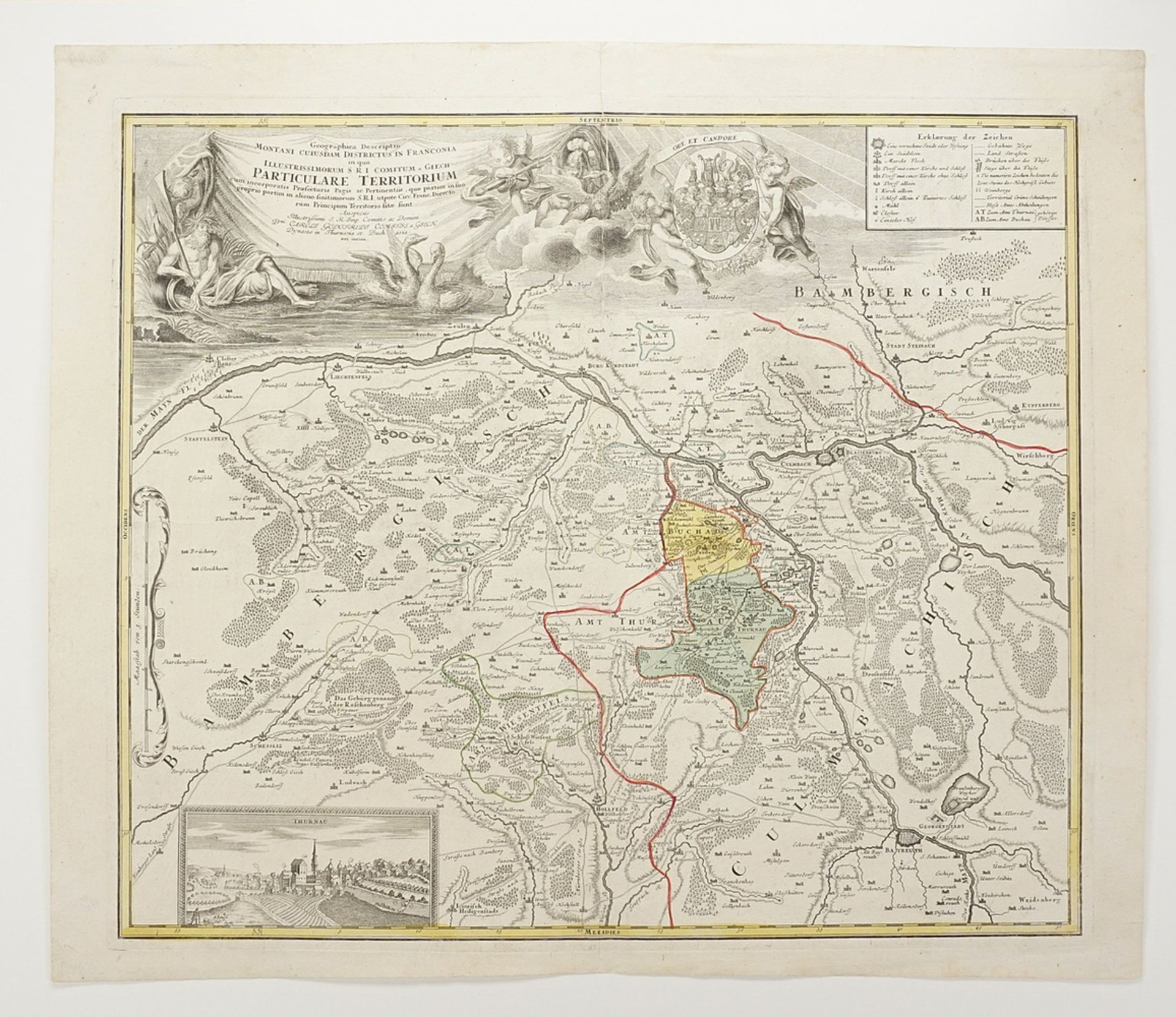 Johann Baptist Homann (1664-1724), Partial map of Franconia - Image 3 of 3