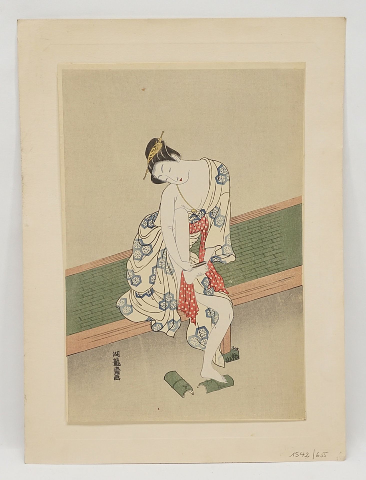 Four Japanese Ukiyo-e woodblock prints - Image 9 of 10