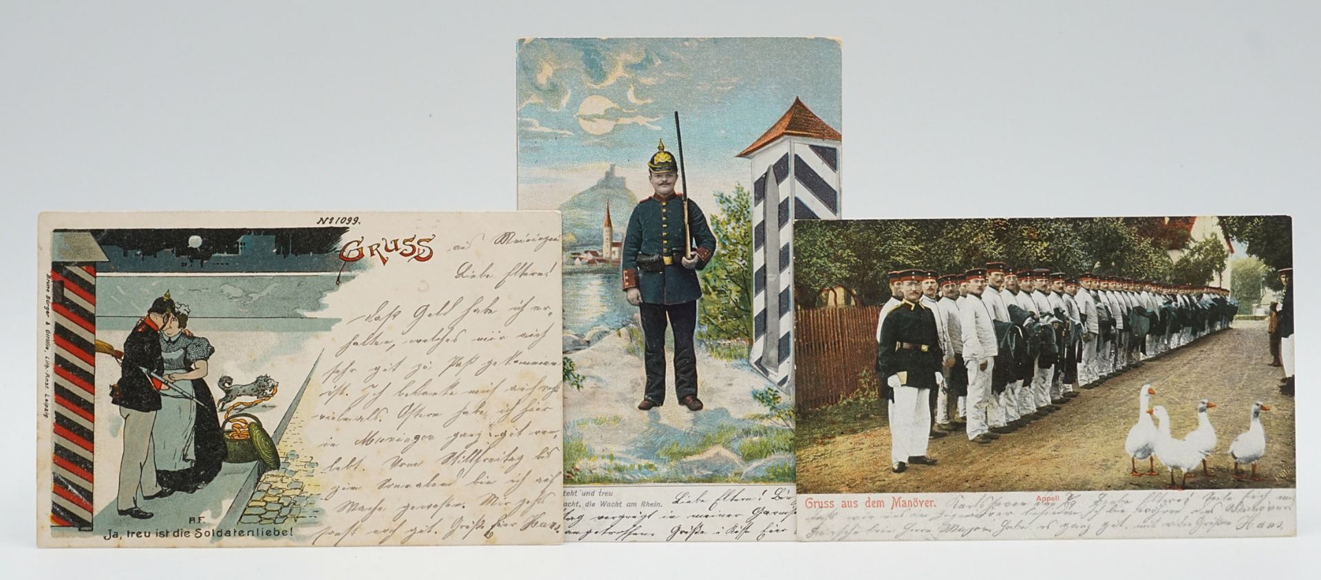 79 postcards and 23 color lithographs from the life of a soldier  - Image 4 of 4