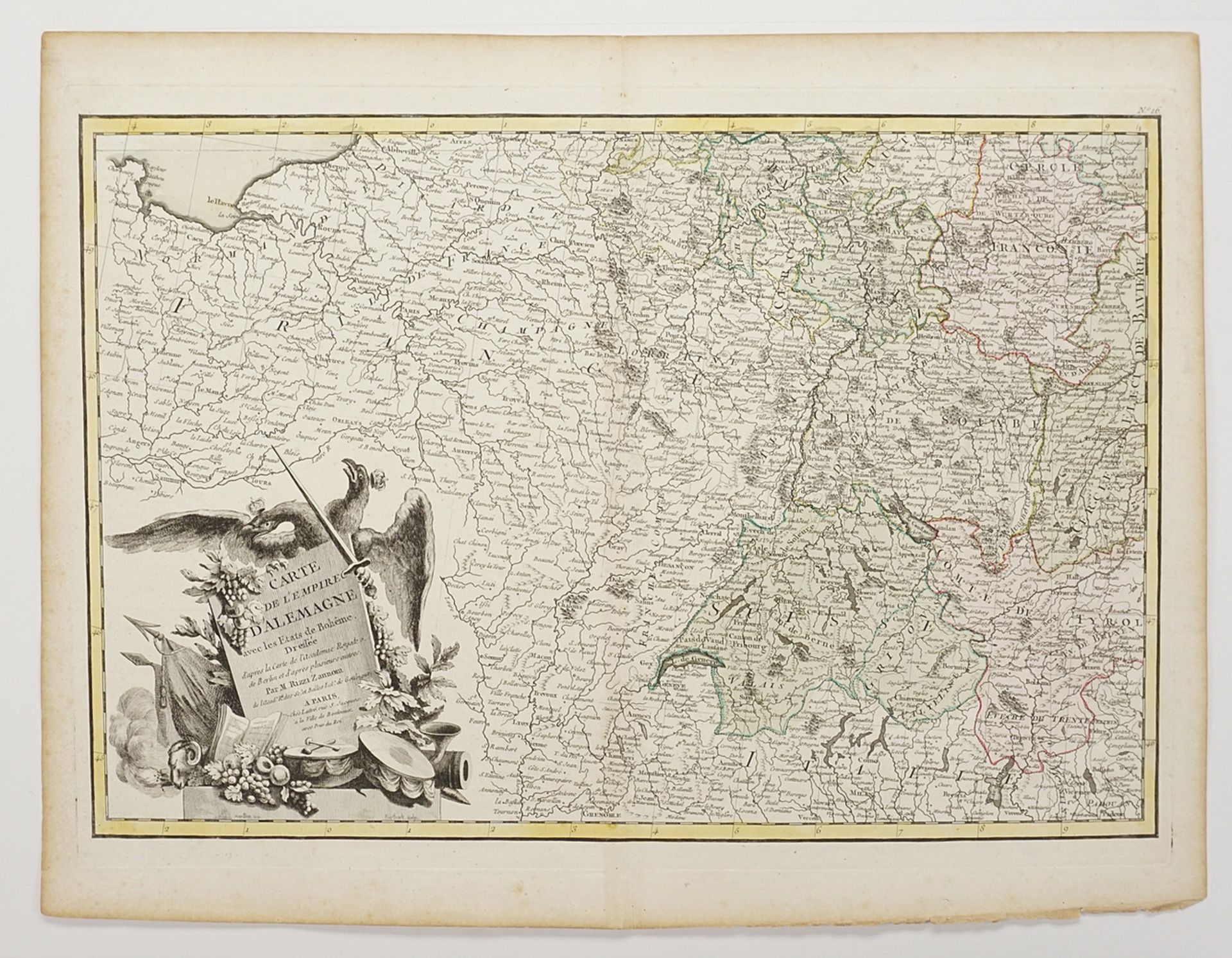 Giovanni Antonio Rizzi Zannoni, Map of the German Empire - Image 3 of 3