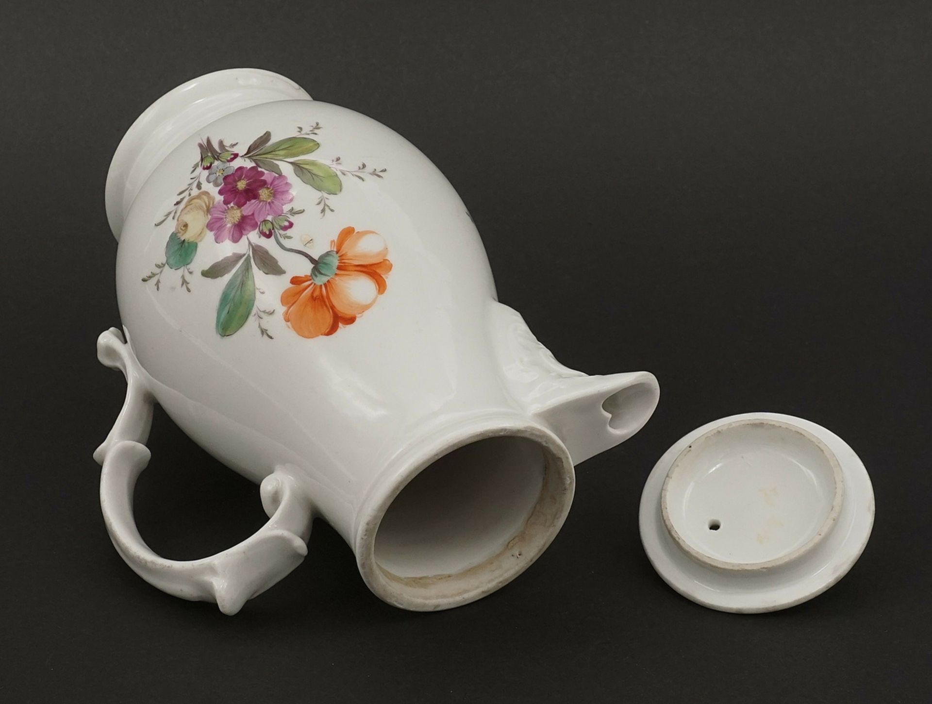 Fürstenberg coffee pot with flower painting - Image 3 of 4