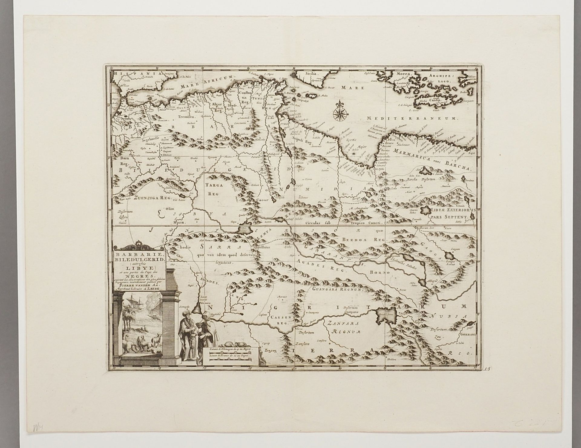 Pieter van der Aa (1659-1733), Partial map of North Africa - Image 3 of 3