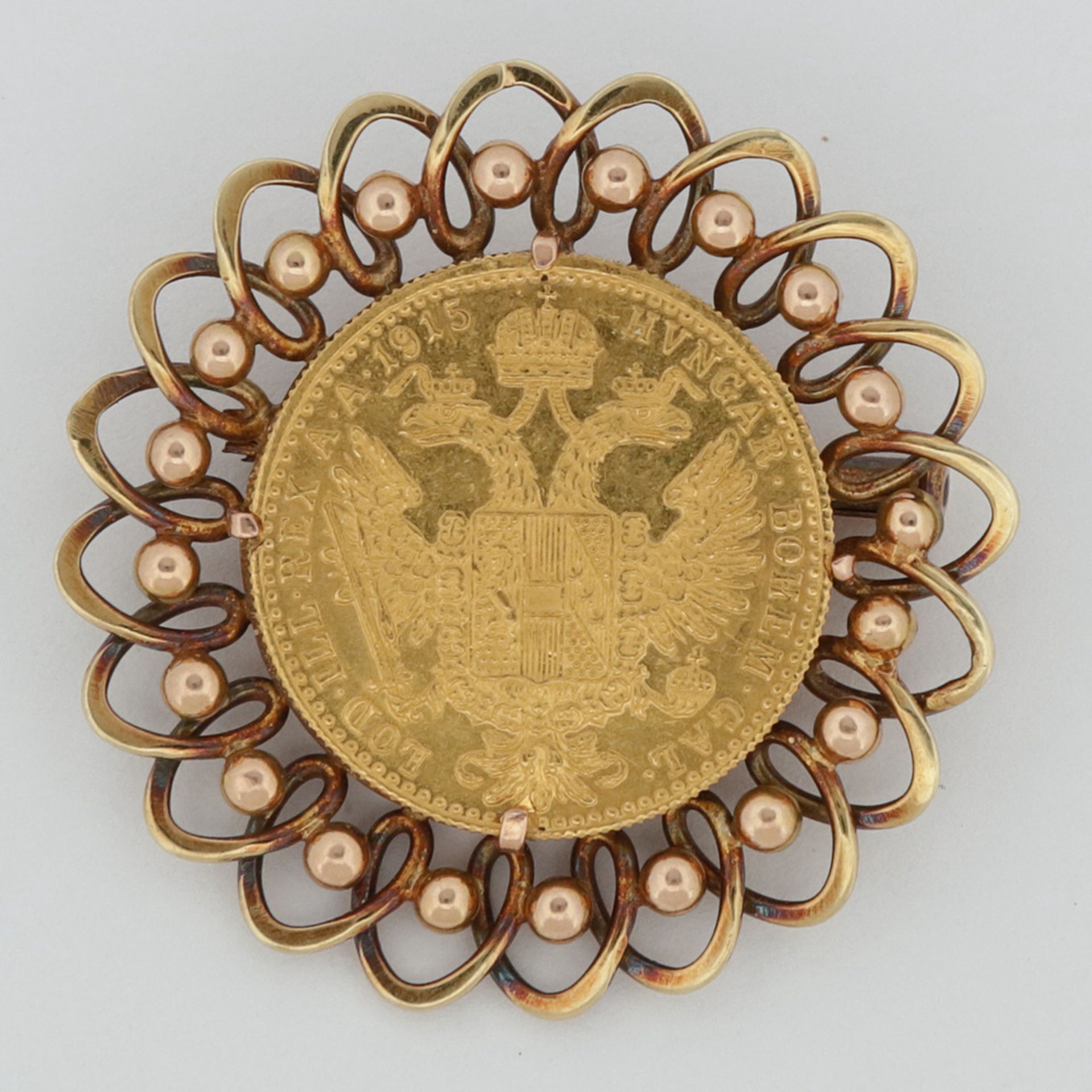 Brooch with 1 Dukaten gold coin