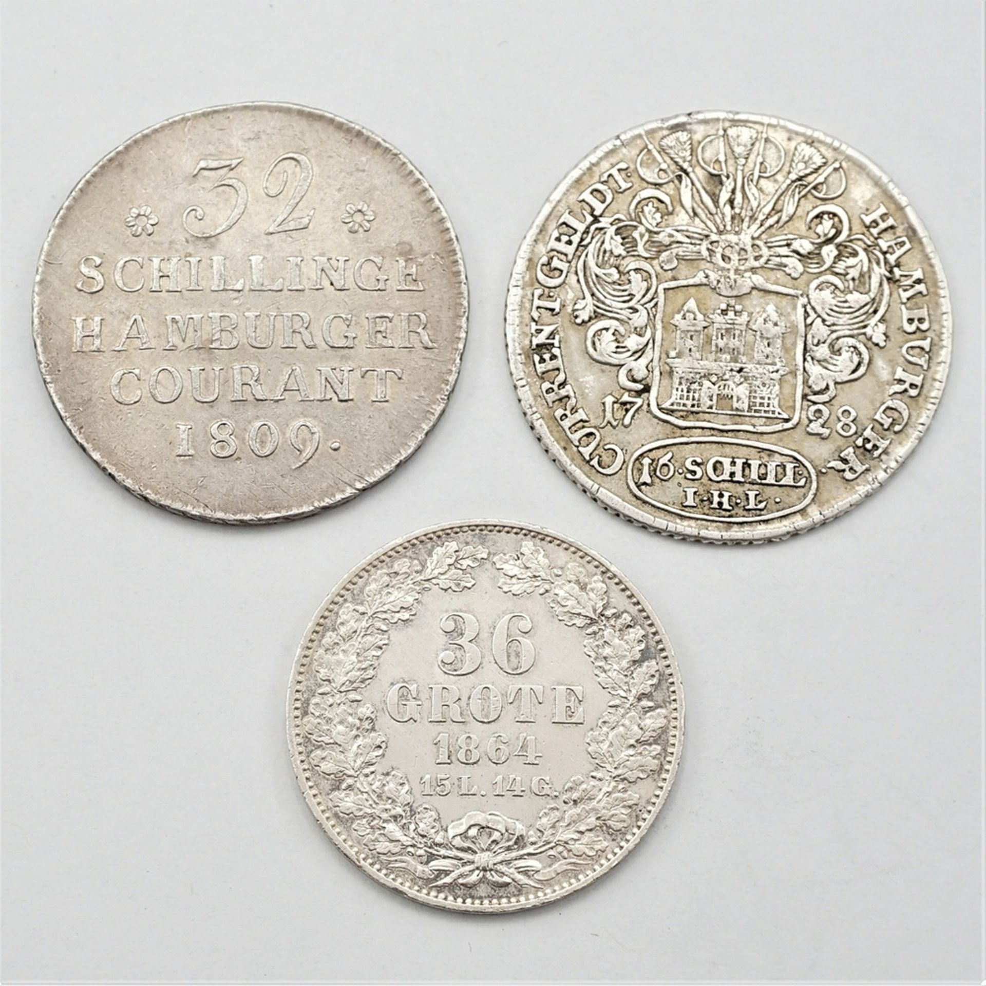 Three coins from Hamburg and Bremen
