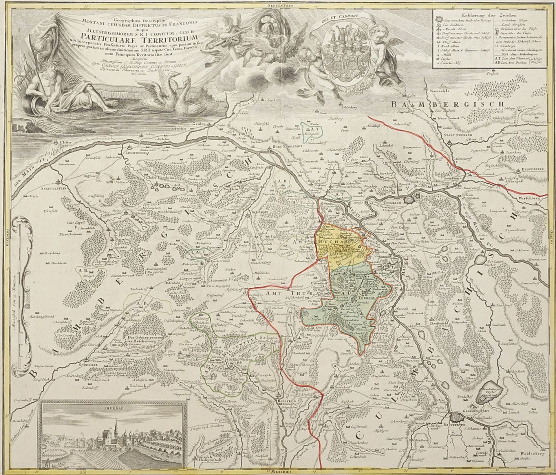 Johann Baptist Homann (1664-1724), Partial map of Franconia