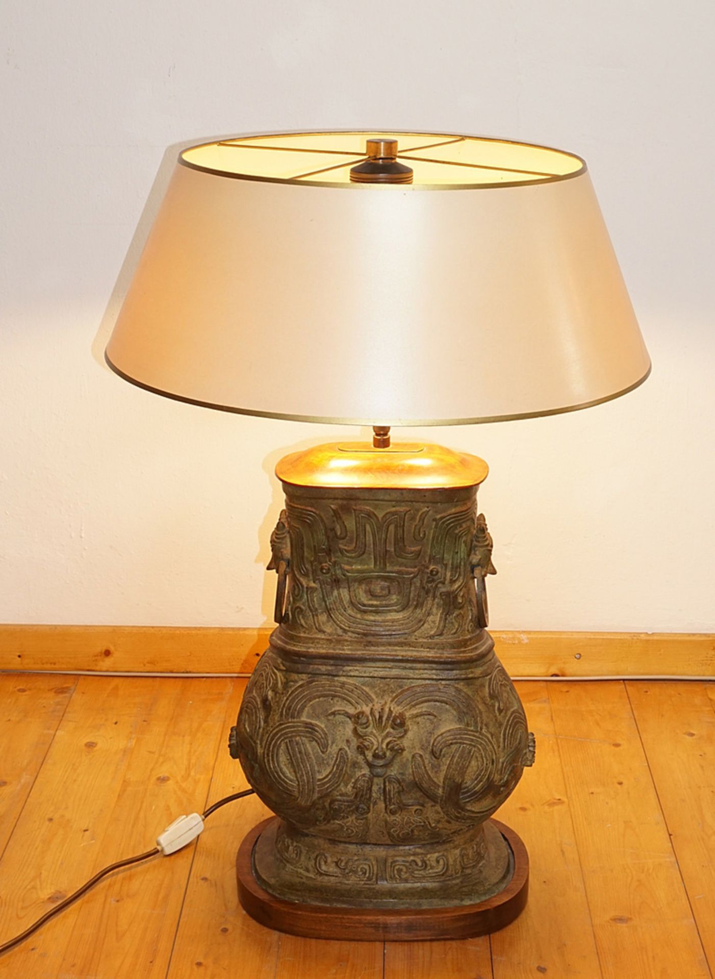 Asiatische Bronzelampe / Tischlampe - Bild 6 aus 6