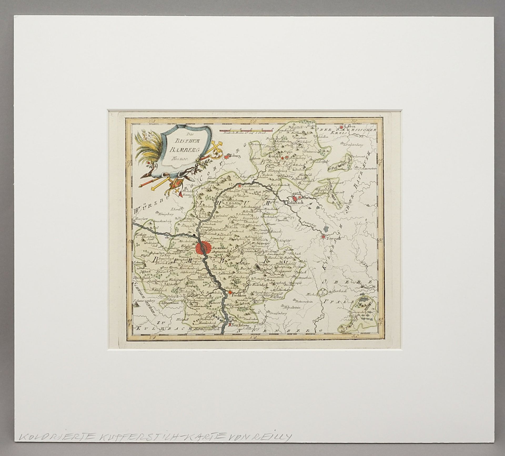 Franz Johann Joseph von Reilly (1766-1820), Map of the Bishopric of Bamberg - Image 2 of 3