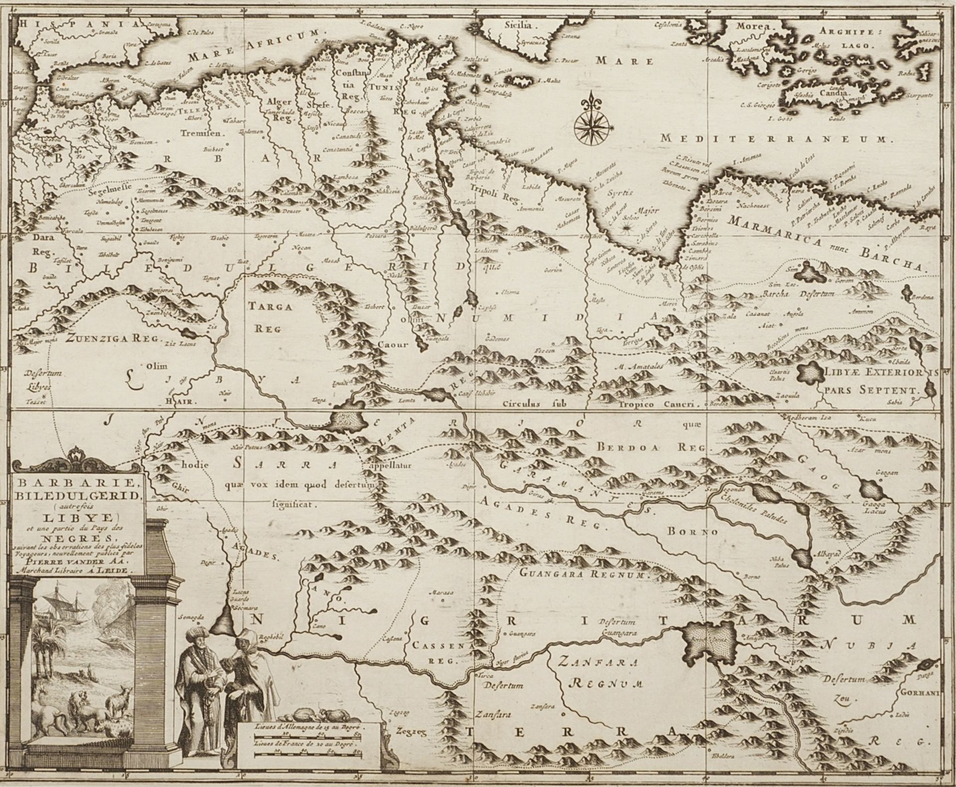 Pieter van der Aa (1659-1733), Partial map of North Africa