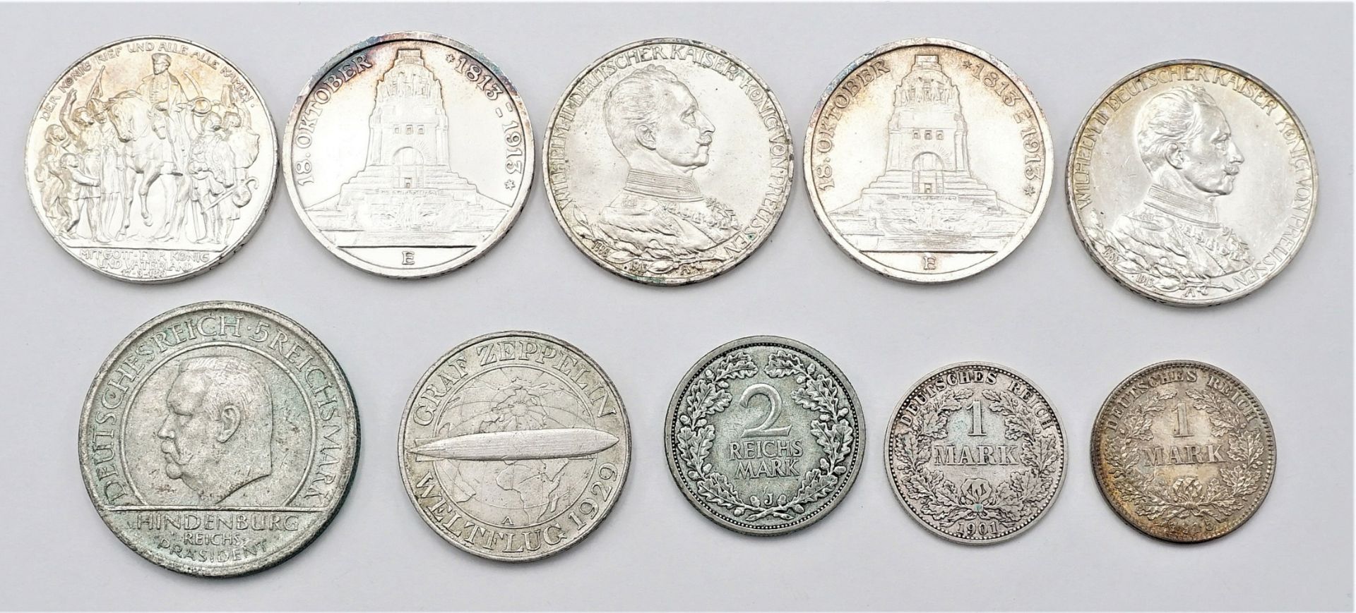 Ten coins Kaiserreich and Reichsmark