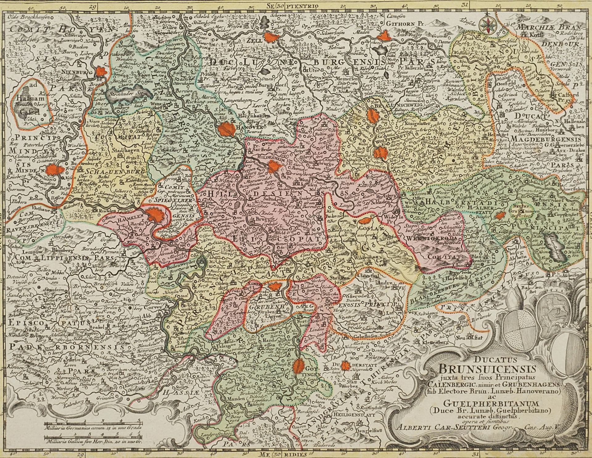 Albrecht Carl Seutter (1722-1762), Map of the Duchy of Brunswick