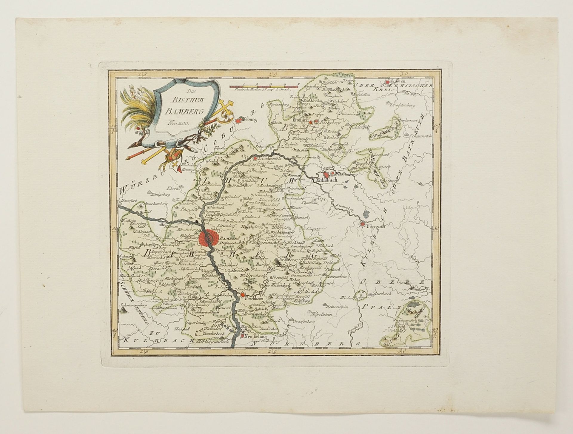 Franz Johann Joseph von Reilly (1766-1820), Map of the Bishopric of Bamberg - Image 3 of 3