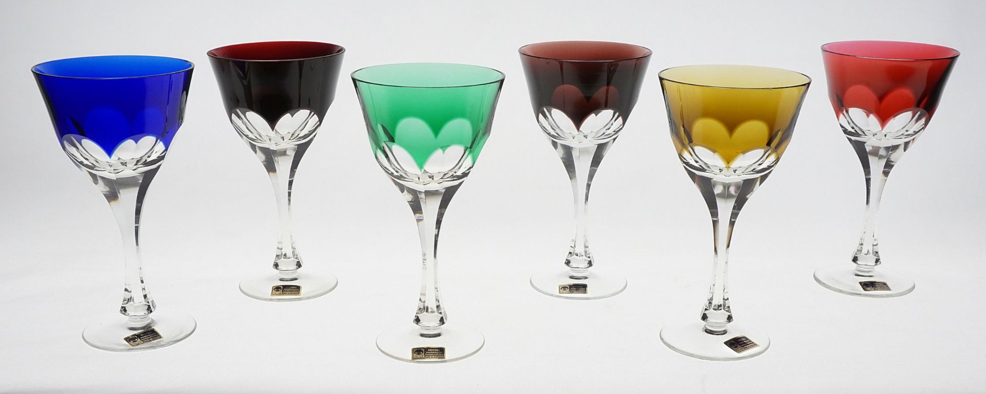 Six Lausitzer Glas Römer / wine glasses