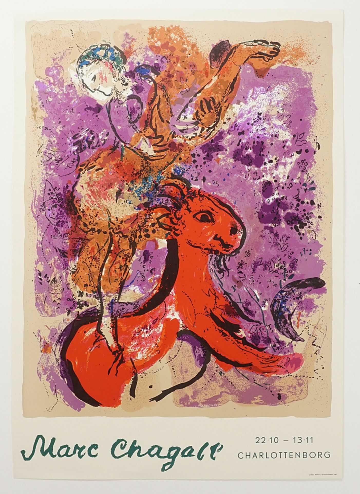 Marc Chagall (1887-1985), Poster for the exhibition at Charlottenborg, Copenhagen, 1960 - Image 3 of 3